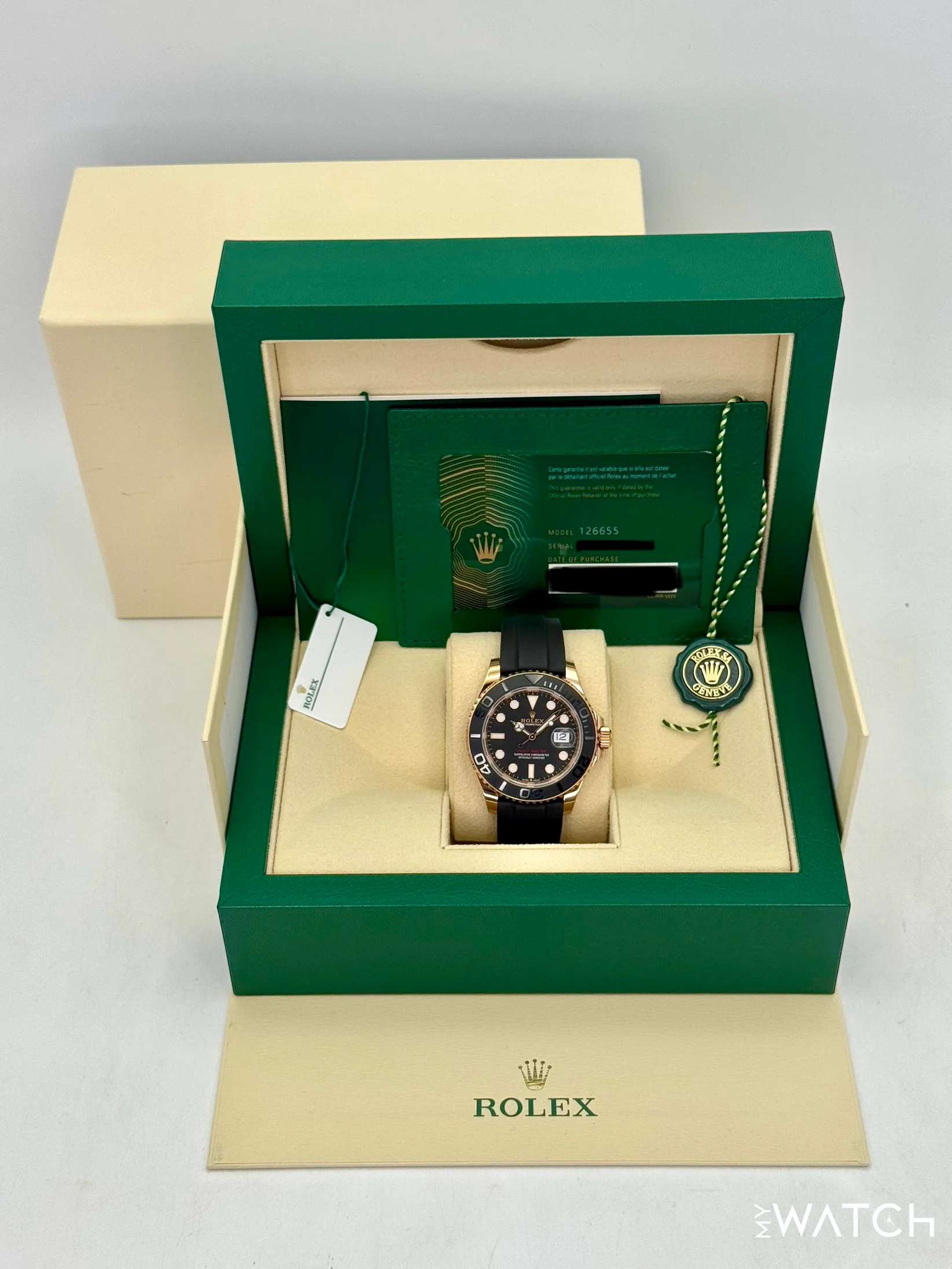 2023 Rolex Yacht-Master 40mm 126655 Rose Gold Oysterflex Black Dial (STICKERED) - Image 9