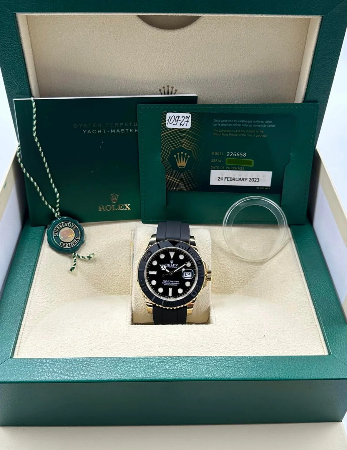 2023 Rolex Yacht-Master 42mm 226658 Gold Oysterflex Black Dial - Image 11