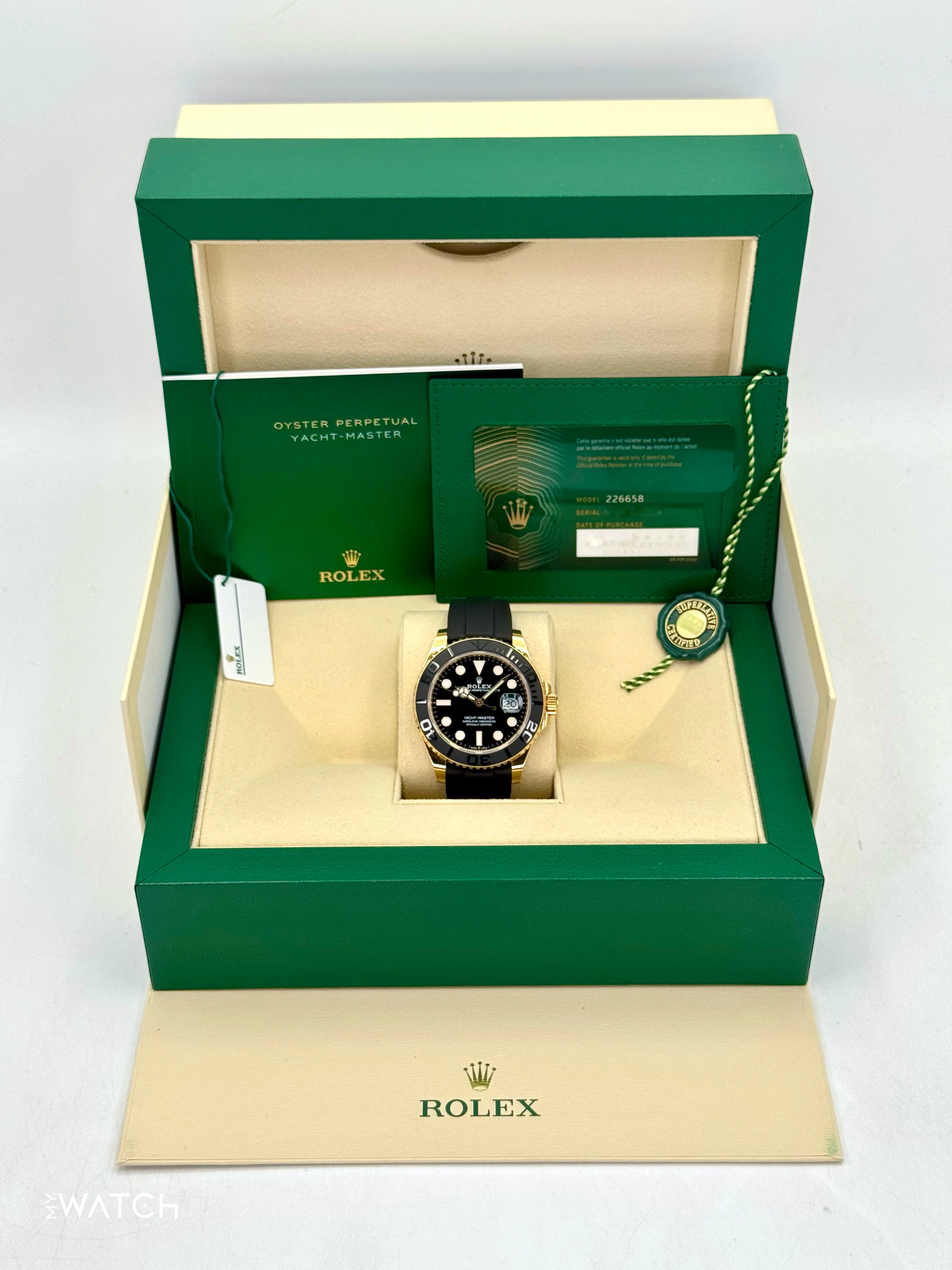 2023 Rolex Yacht-Master 42mm 226658 Gold Oysterflex Black Dial - Image 9