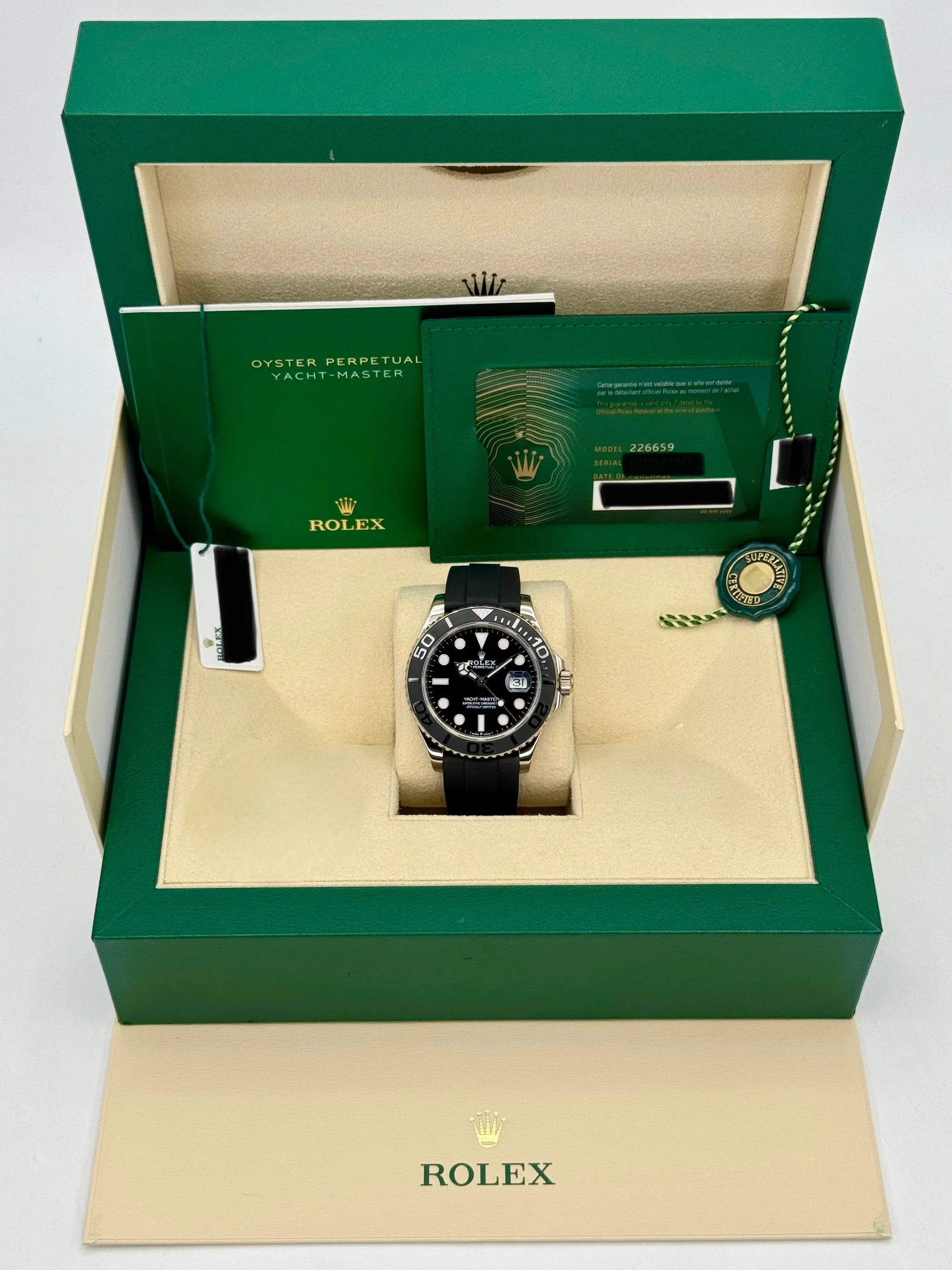 2023 Rolex Yacht-Master 42mm 226659 White Gold Oysterflex Black Dial - Image 8
