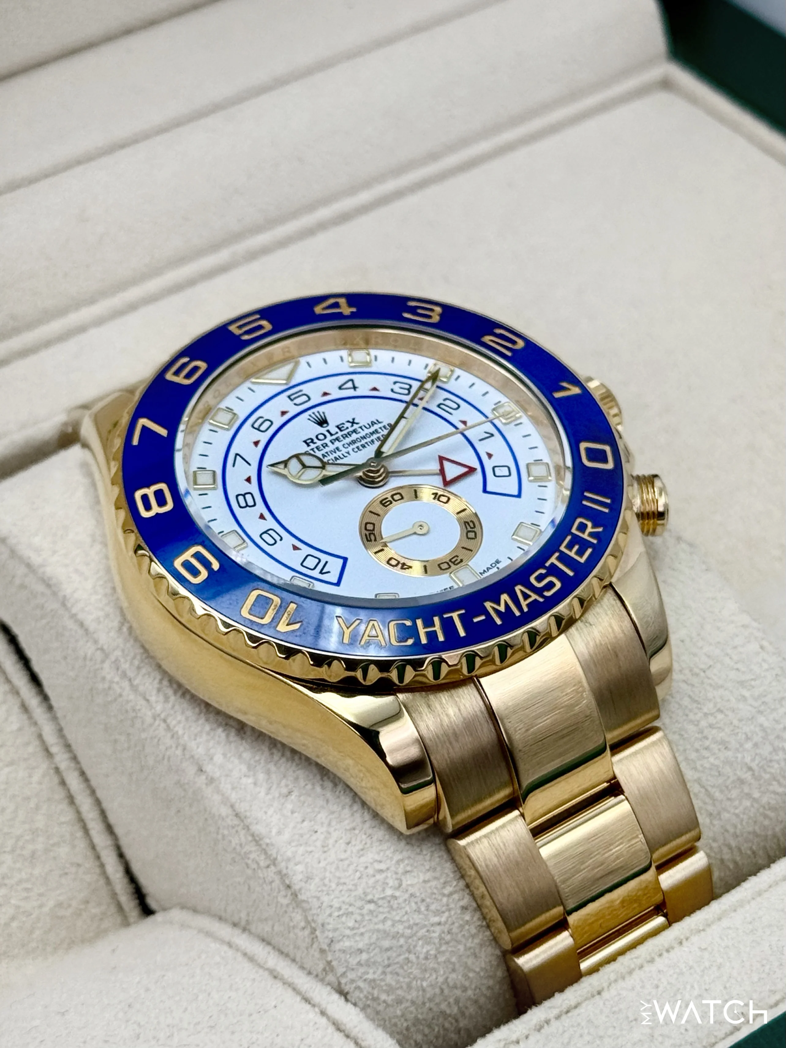 2023 Rolex Yacht-Master II 44mm 116688 18K Yellow Gold White Dial - Image 6