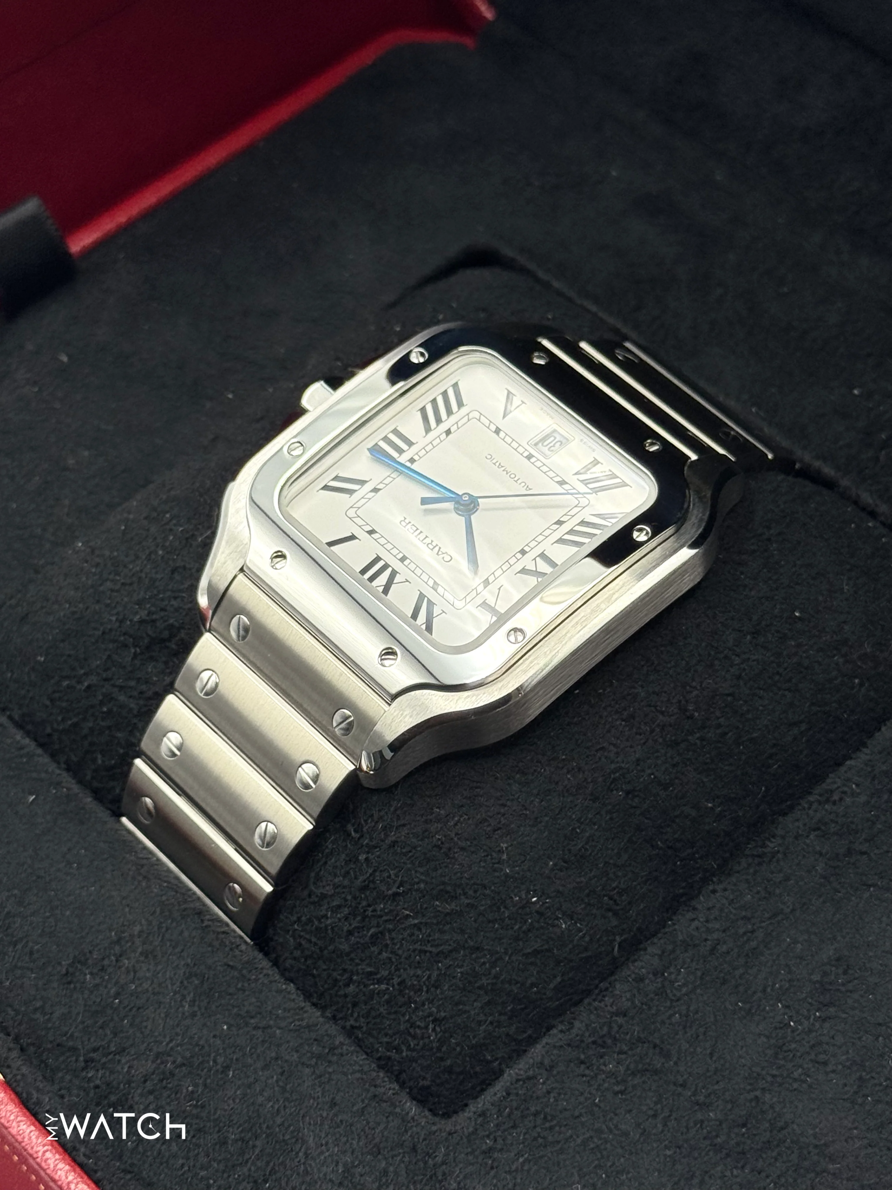 2023 Santos De Cartier 39.8mm WSSA0018 Stainless Steel White Dial - Image 7
