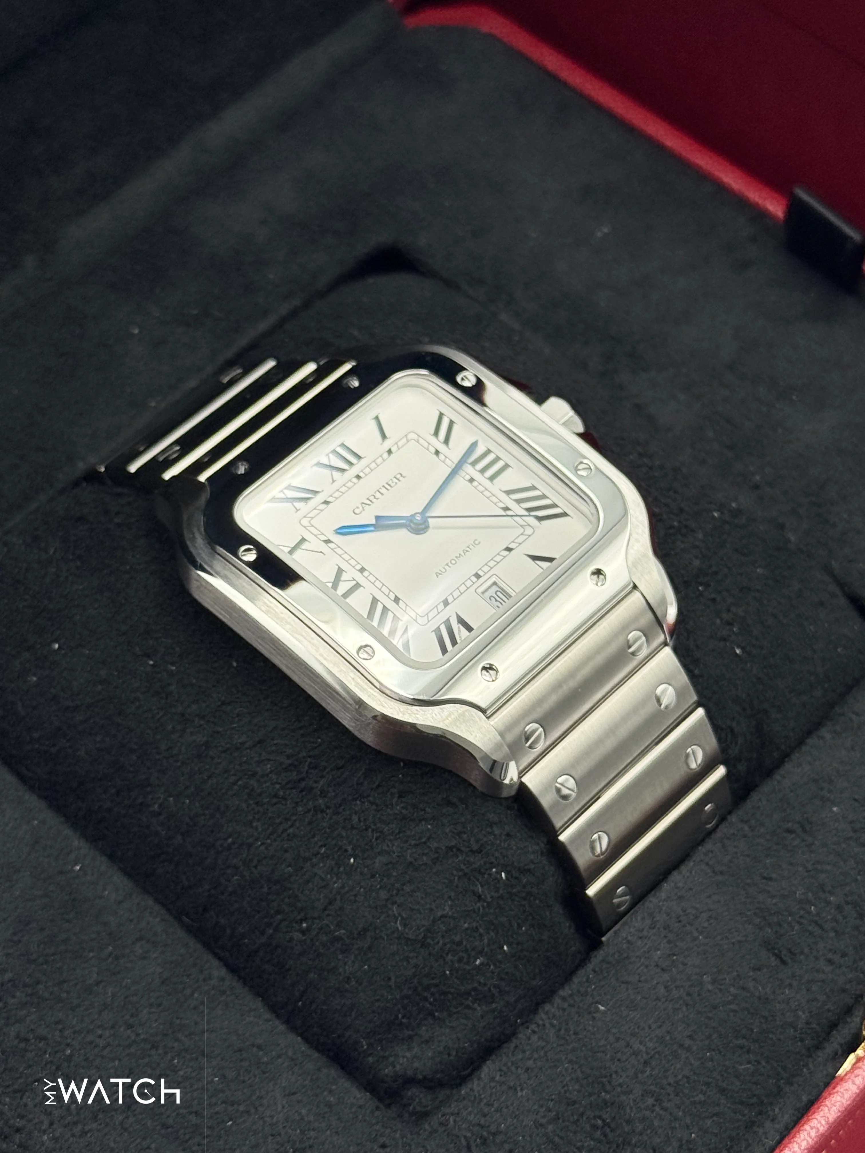 2023 Santos De Cartier 39.8mm WSSA0018 Stainless Steel White Dial - Image 6