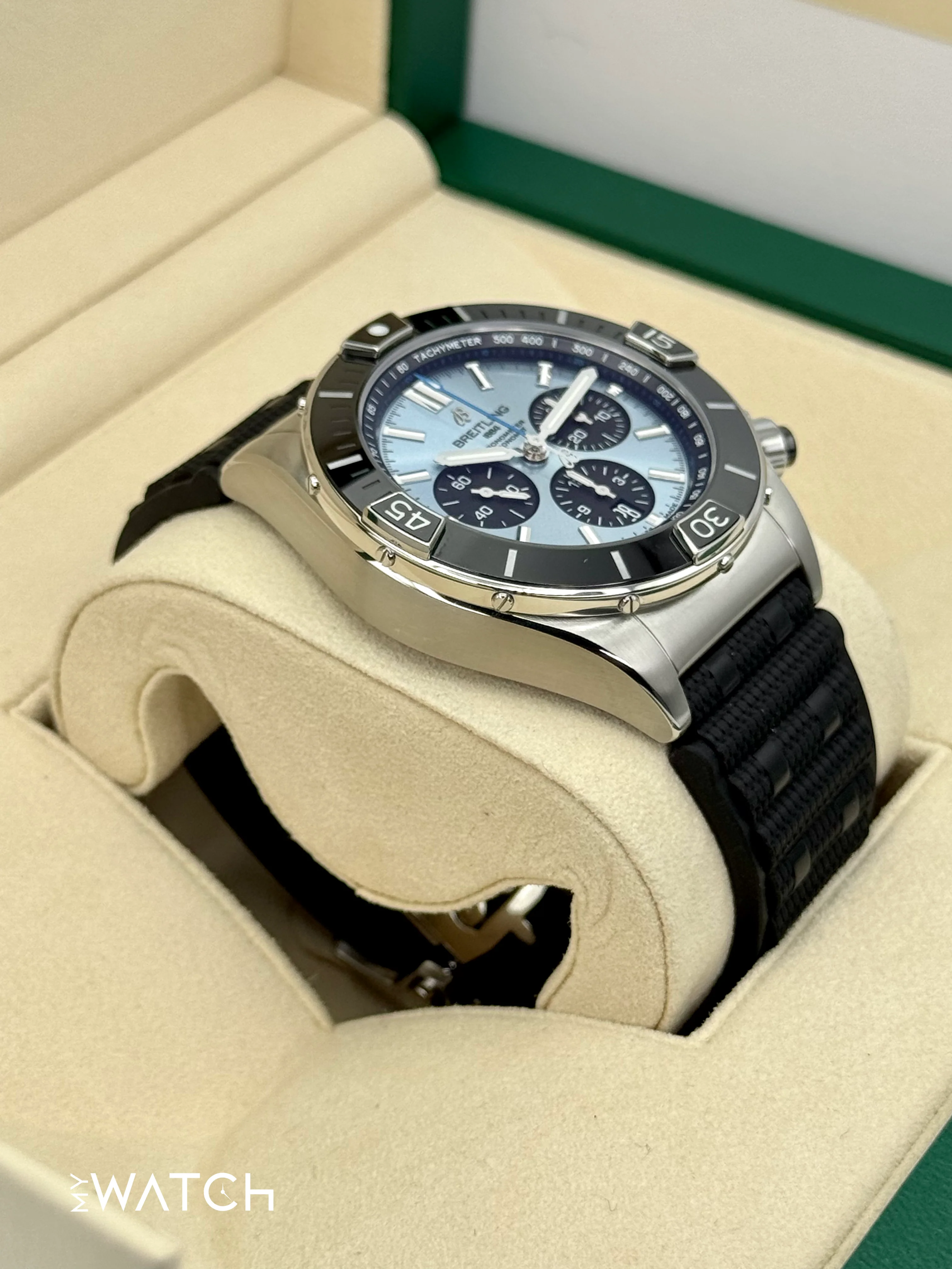 2024 Breitling Super Chronomat B01 44 PB01362 Stainless Steel Blue Dial - Image 6