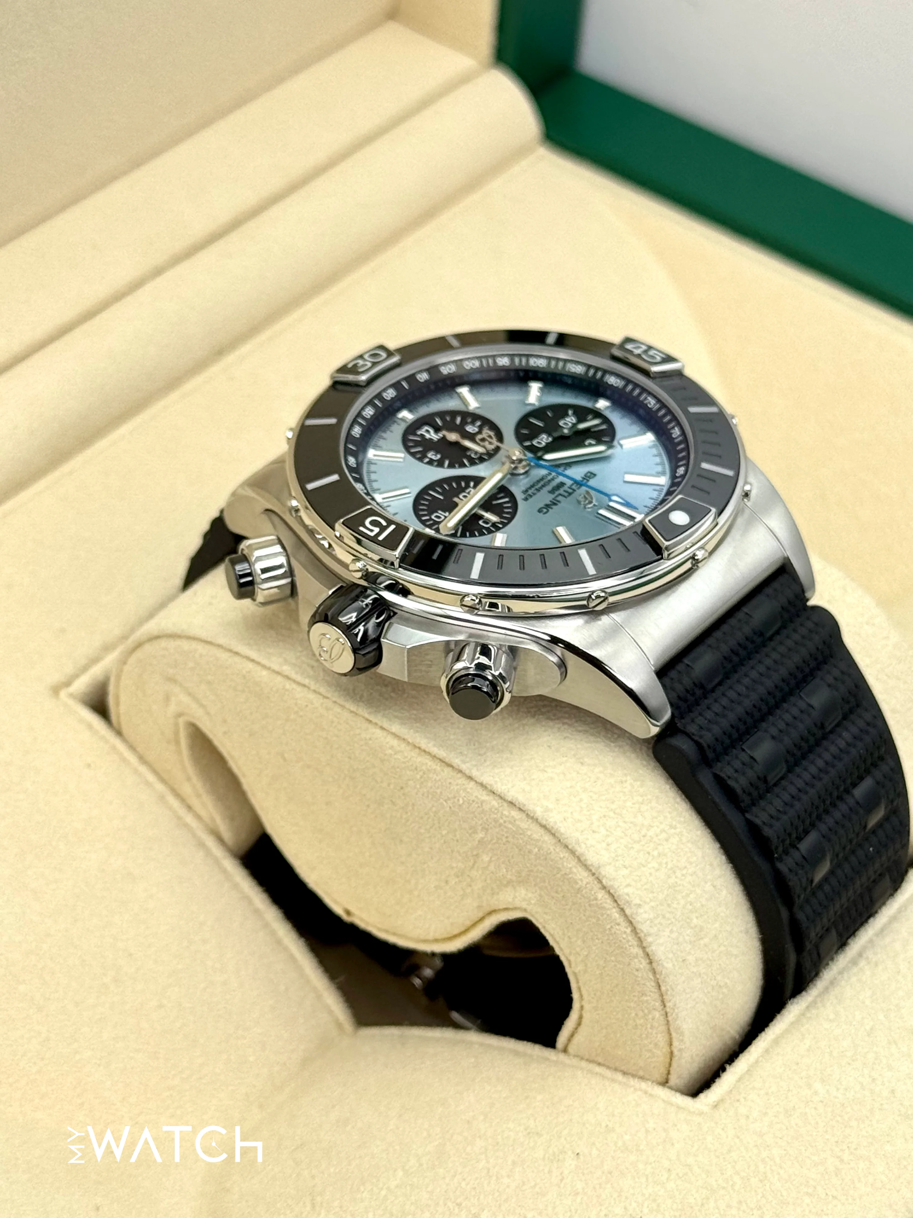 2024 Breitling Super Chronomat B01 44 PB01362 Stainless Steel Blue Dial - Image 8