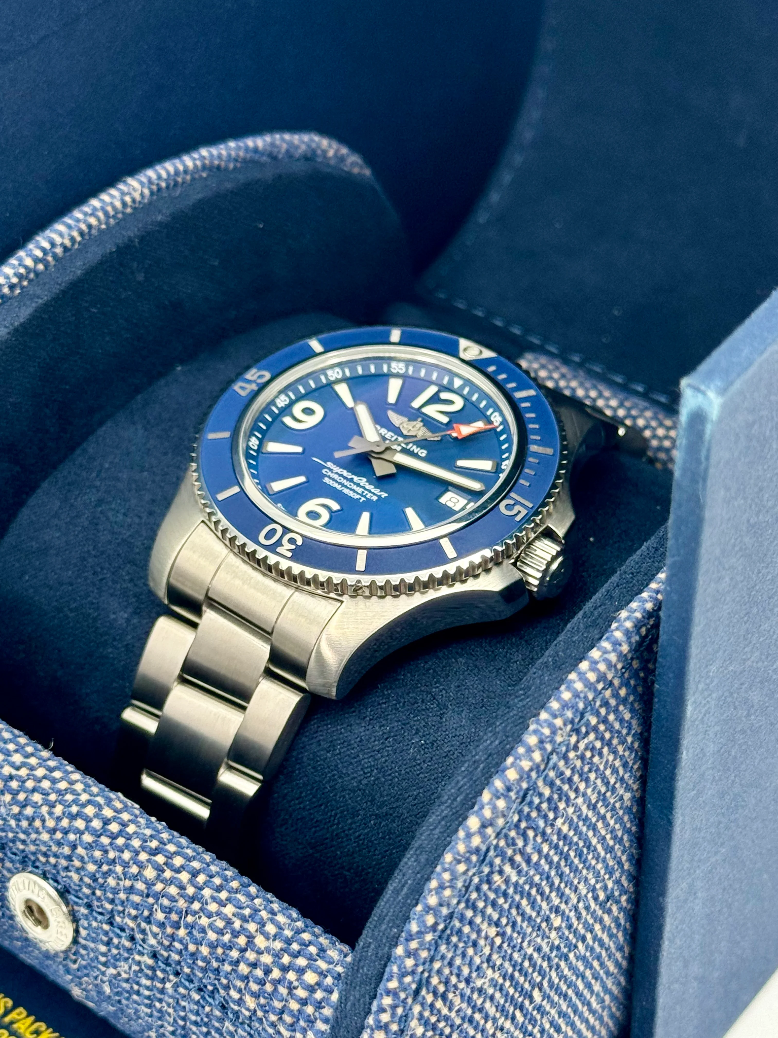 2024 Breitling Superocean 42mm A17366 Stainless Steel Blue Dial - Image 5
