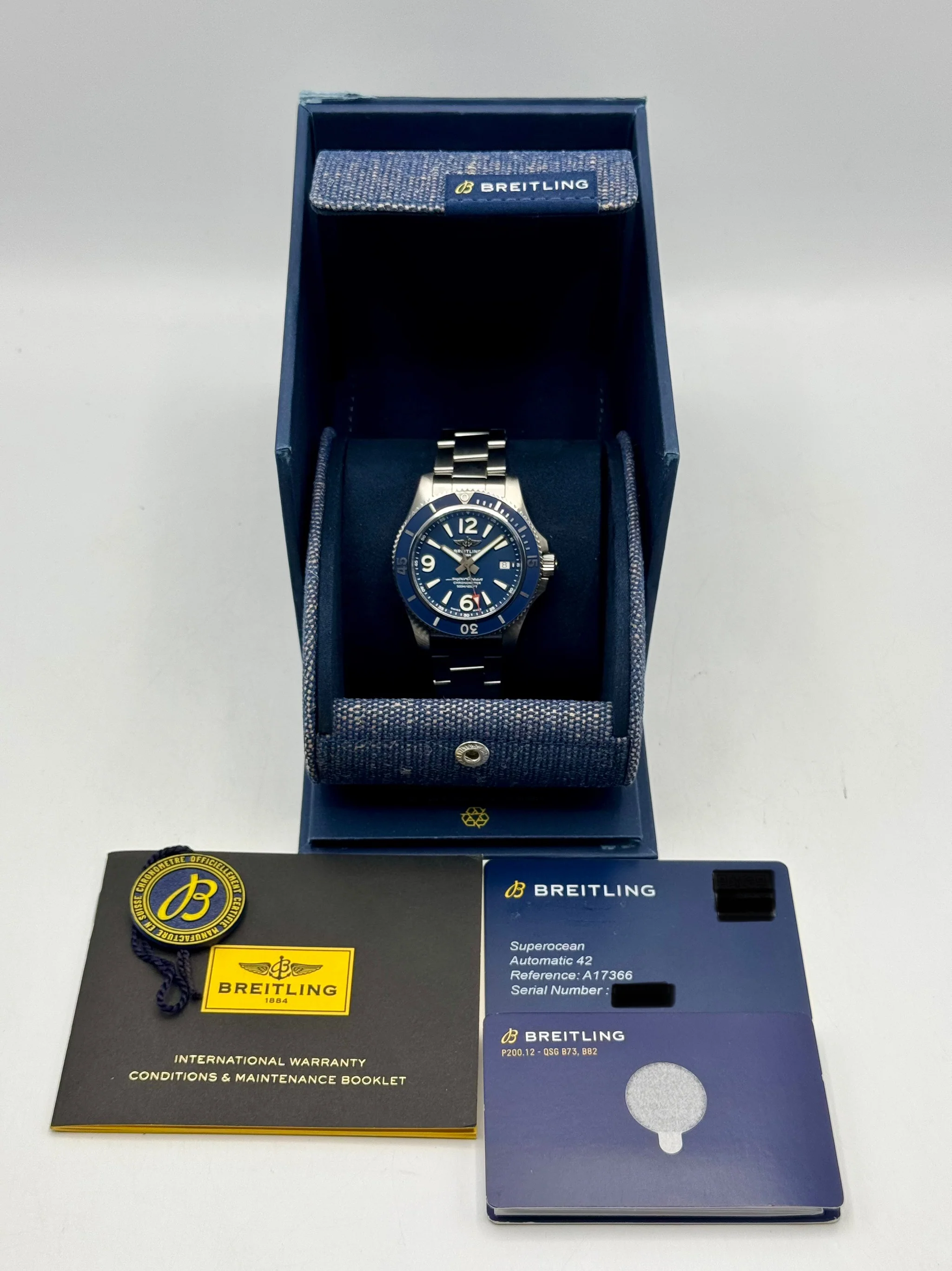 2024 Breitling Superocean 42mm A17366 Stainless Steel Blue Dial - Image 9