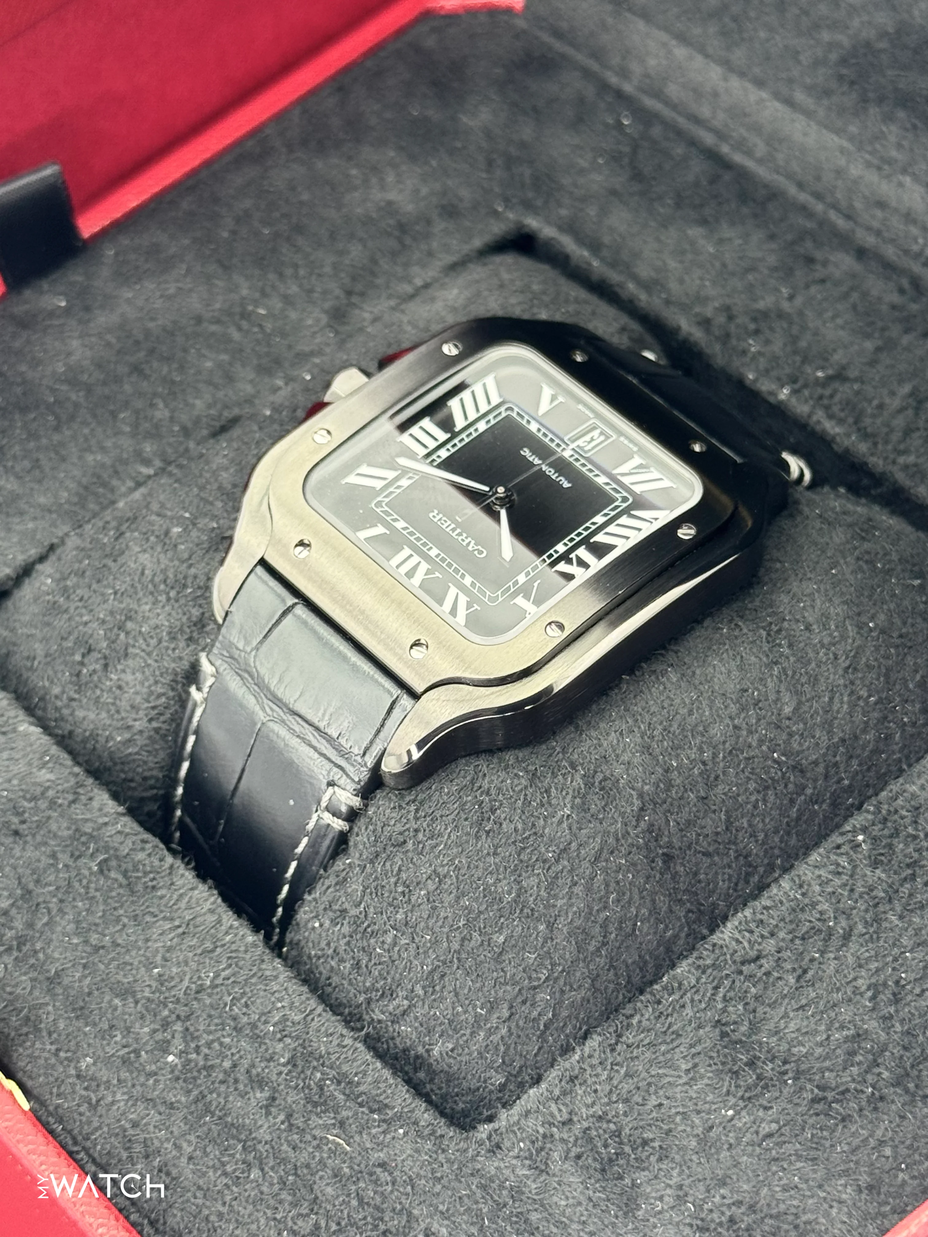 2024 Cartier Santos De Cartier 39.8mm WSSA0039 Black Steel Black Dial - Image 7