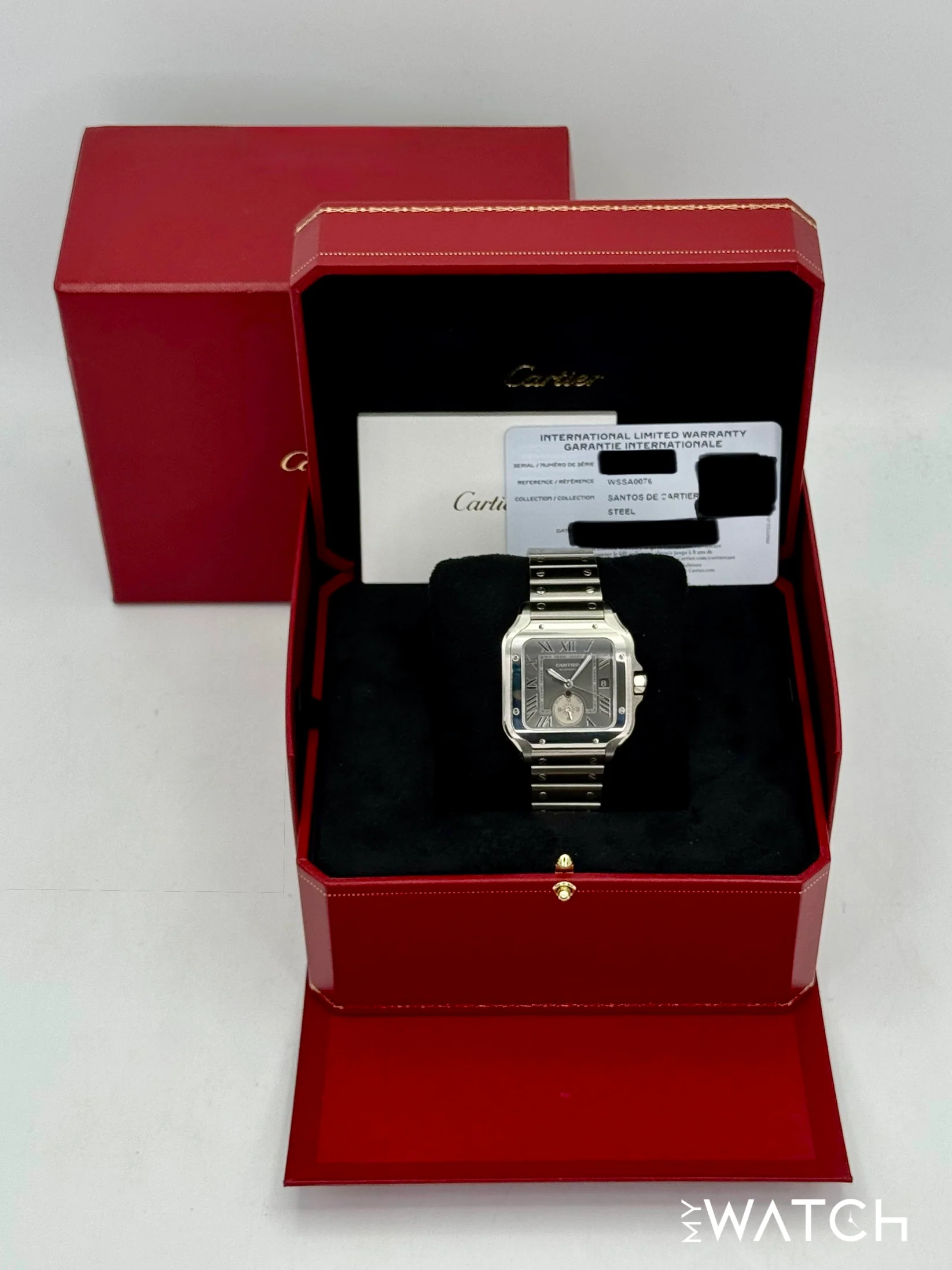 2024 Cartier Santos Dual Time 40.2mm WSSA0076 Stainless Steel Gray Dial - Image 9