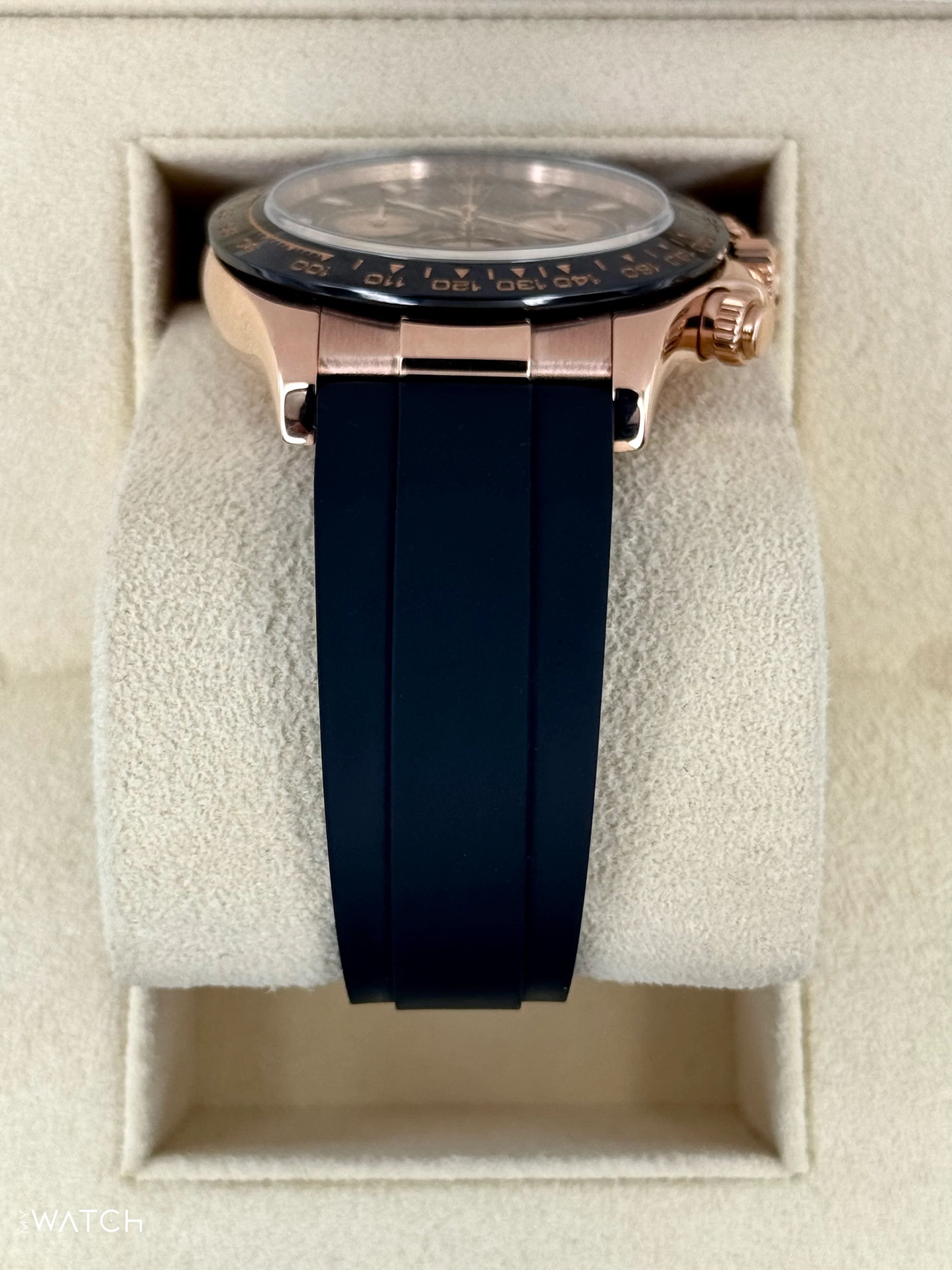 2024 CPO Rolex Daytona 40mm 116515LN Rose Gold Oysterflex Black Dial - Image 3