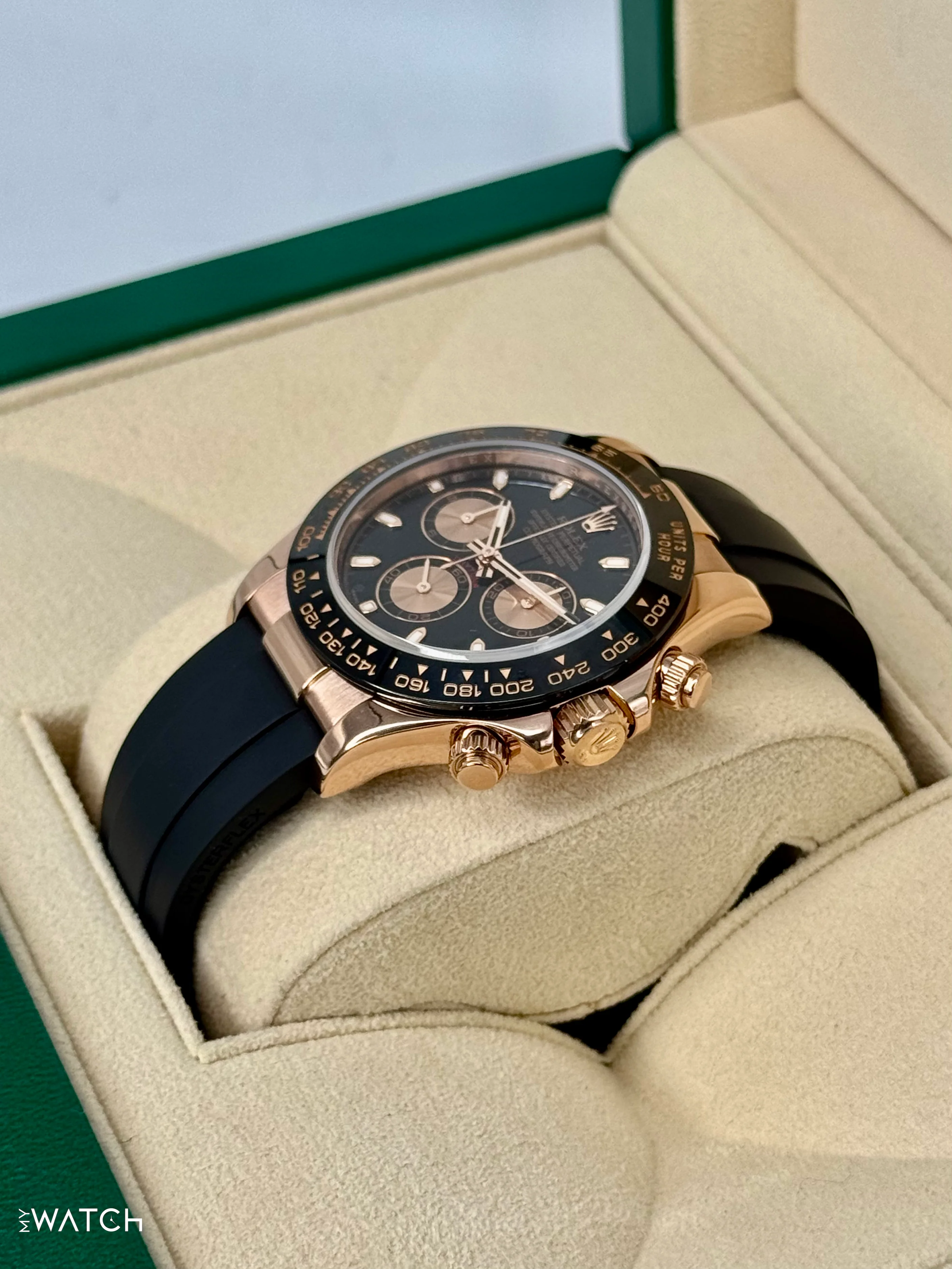 2024 CPO Rolex Daytona 40mm 116515LN Rose Gold Oysterflex Black Dial - Image 5