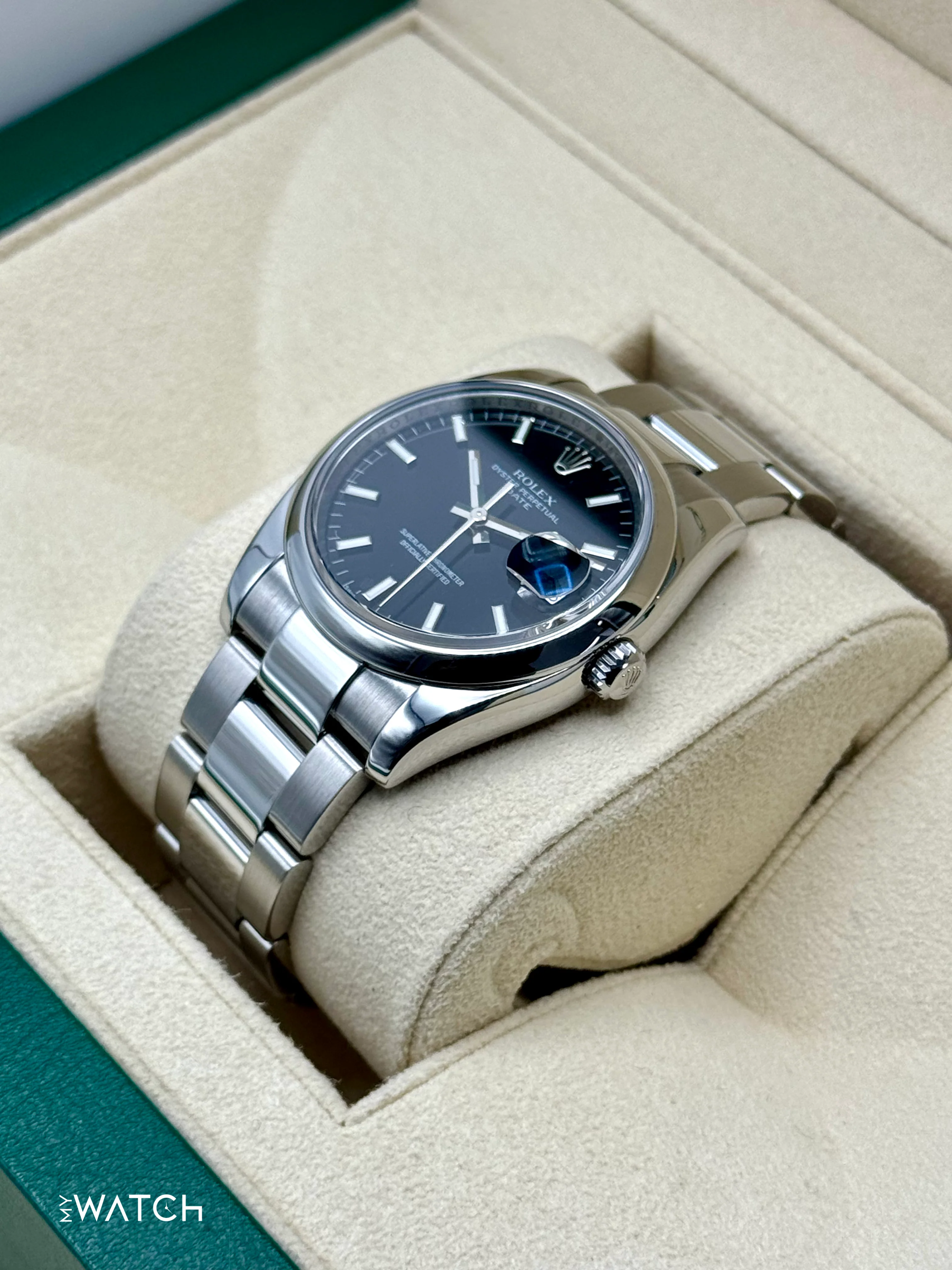 2024 CPO Rolex Oyster Perpetual Date 34mm 115200 Black Dial - Image 5