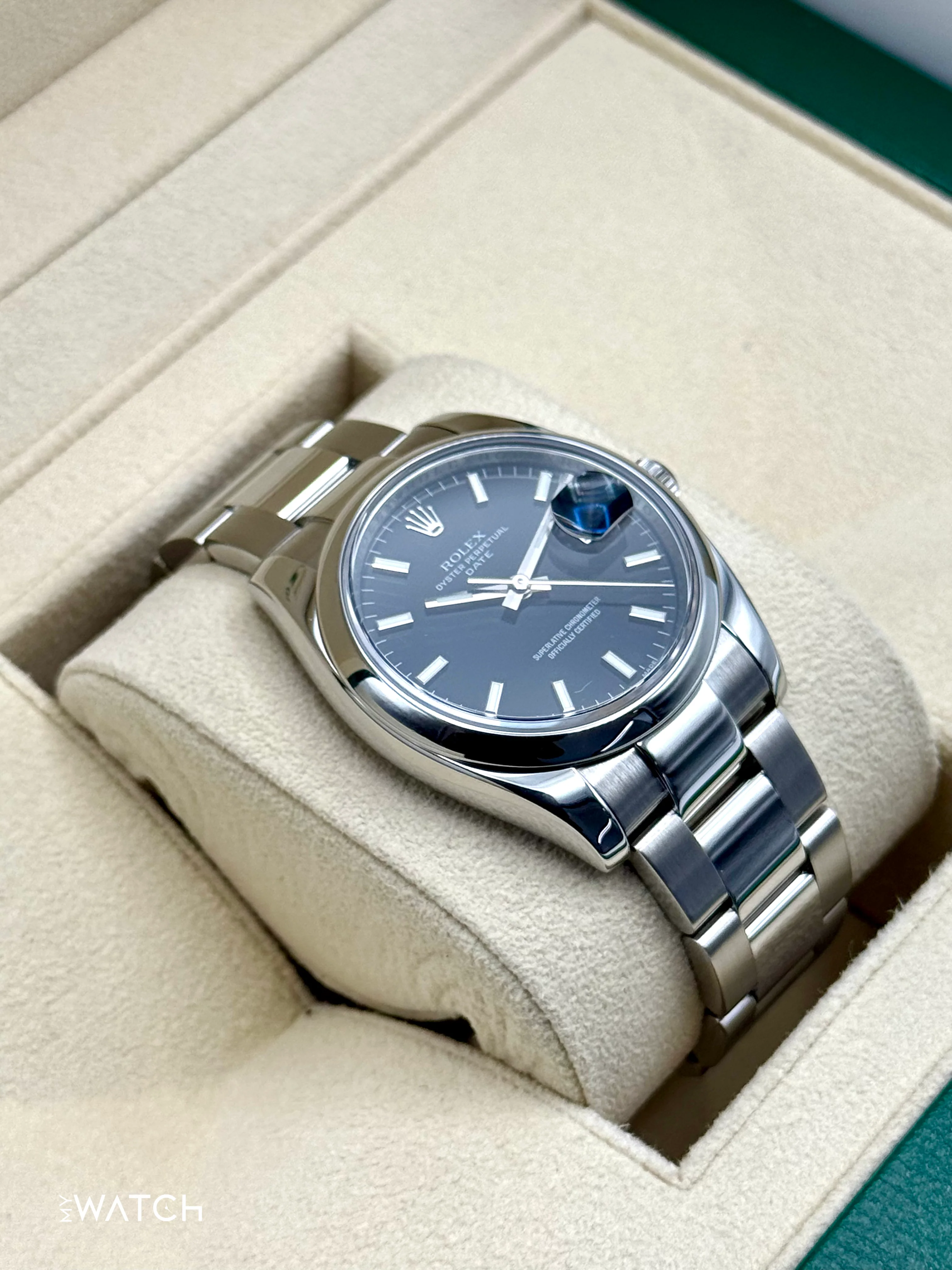 2024 CPO Rolex Oyster Perpetual Date 34mm 115200 Black Dial - Image 6