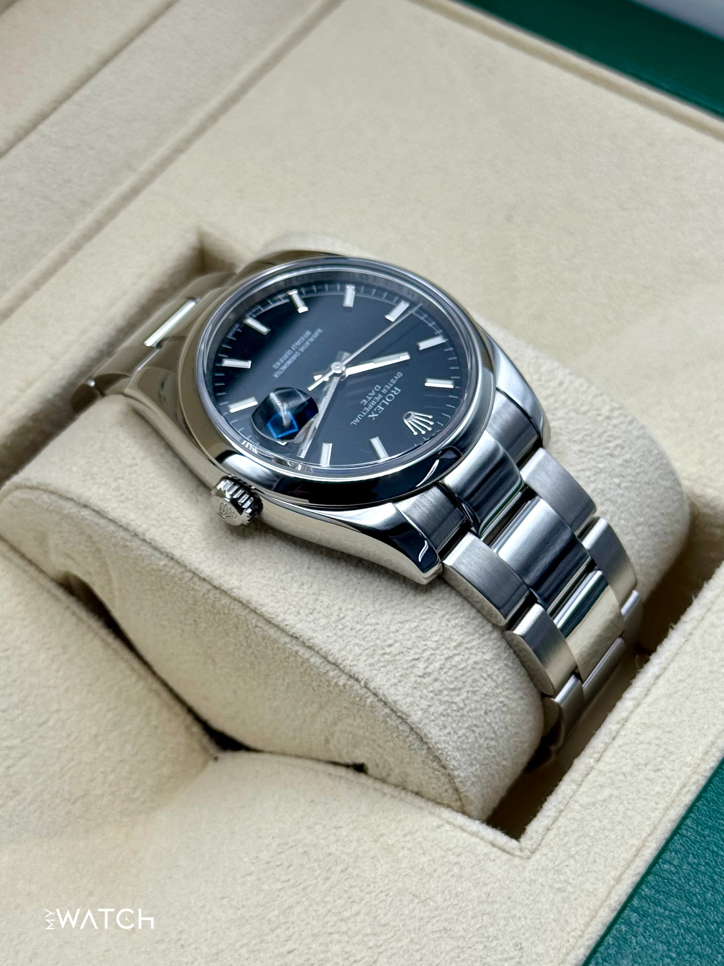 2024 CPO Rolex Oyster Perpetual Date 34mm 115200 Black Dial - Image 8