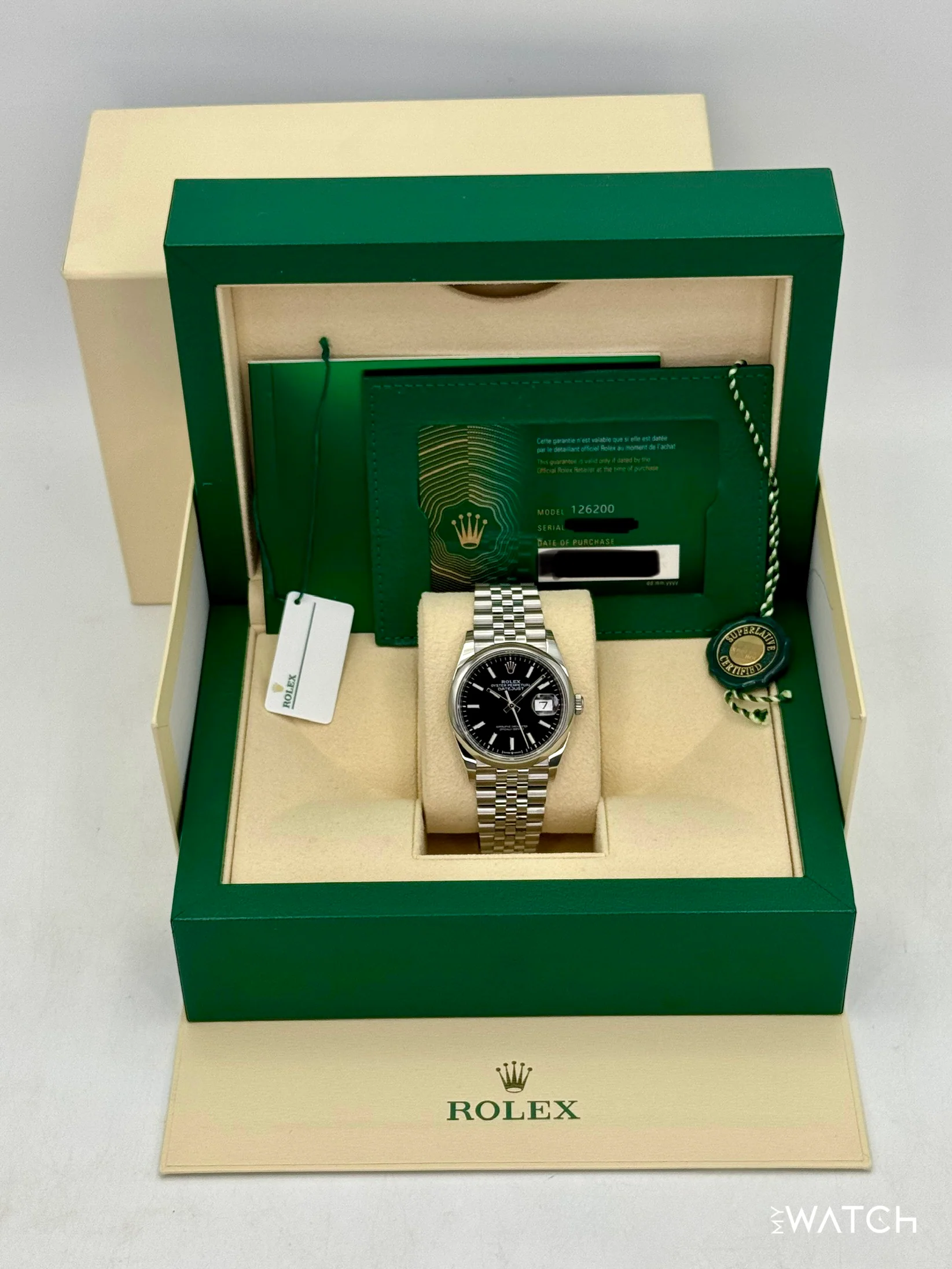 2024 Rolex Datejust 36mm 126200 Stainless Steel Jubilee Black Dial - Image 9