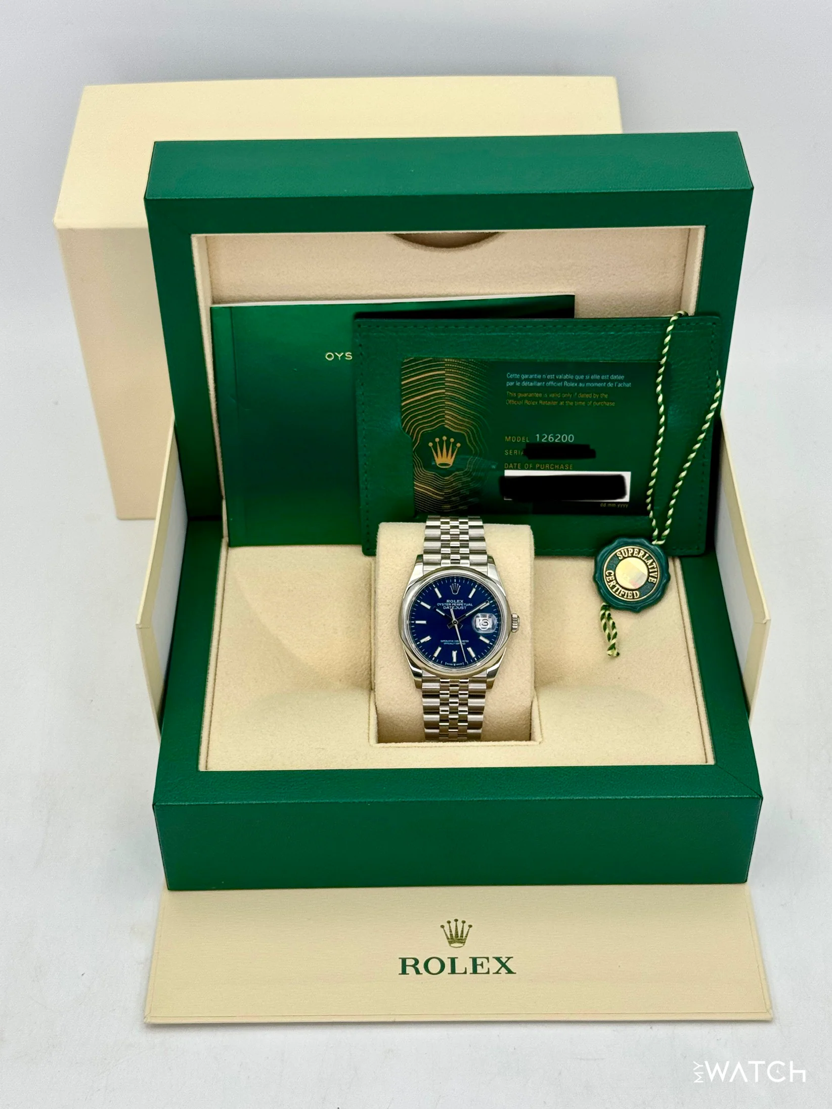 2024 Rolex Datejust 36mm 126200 Stainless Steel Jubilee Blue Dial - Image 9