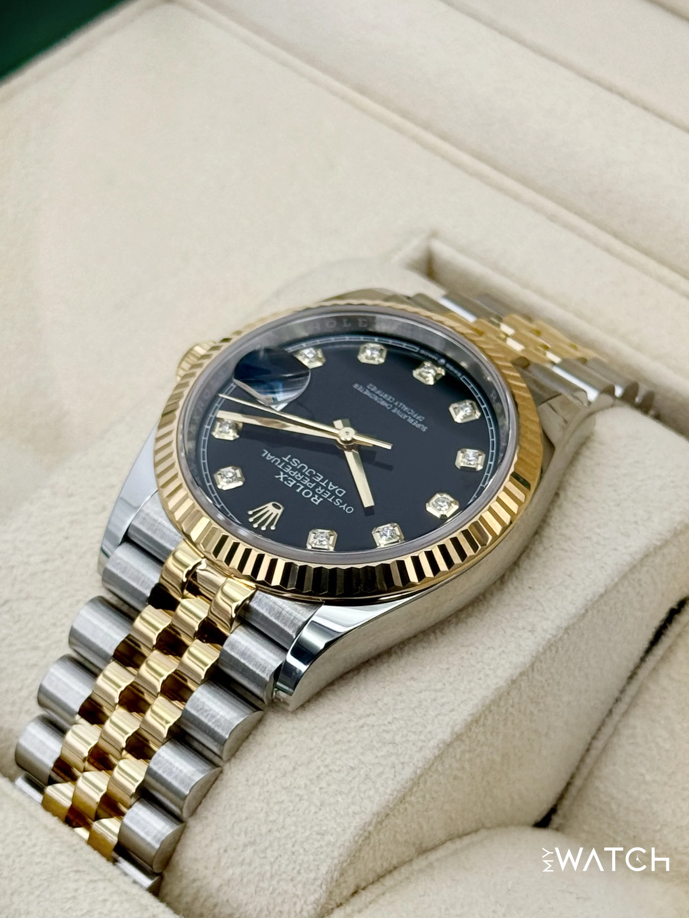 2024 Rolex Datejust 36mm 126233 Two-Tone Jubilee Black Diamond Dial - Image 7