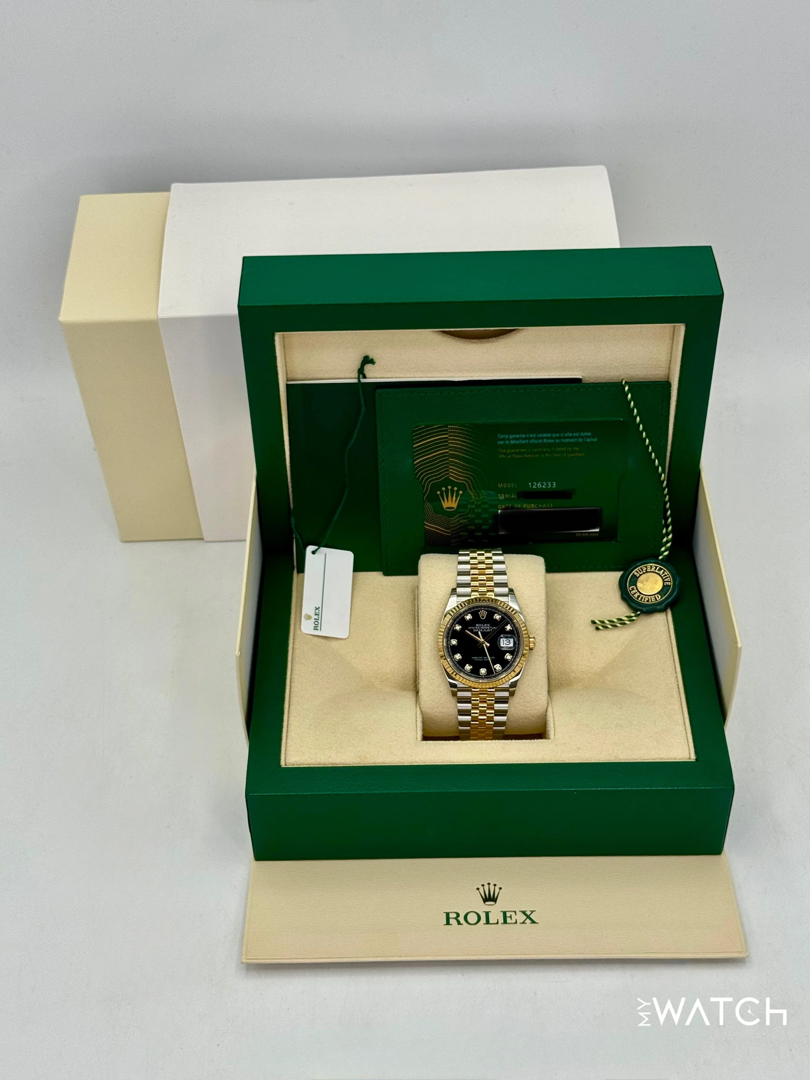 2024 Rolex Datejust 36mm 126233 Two-Tone Jubilee Black Diamond Dial - Image 9