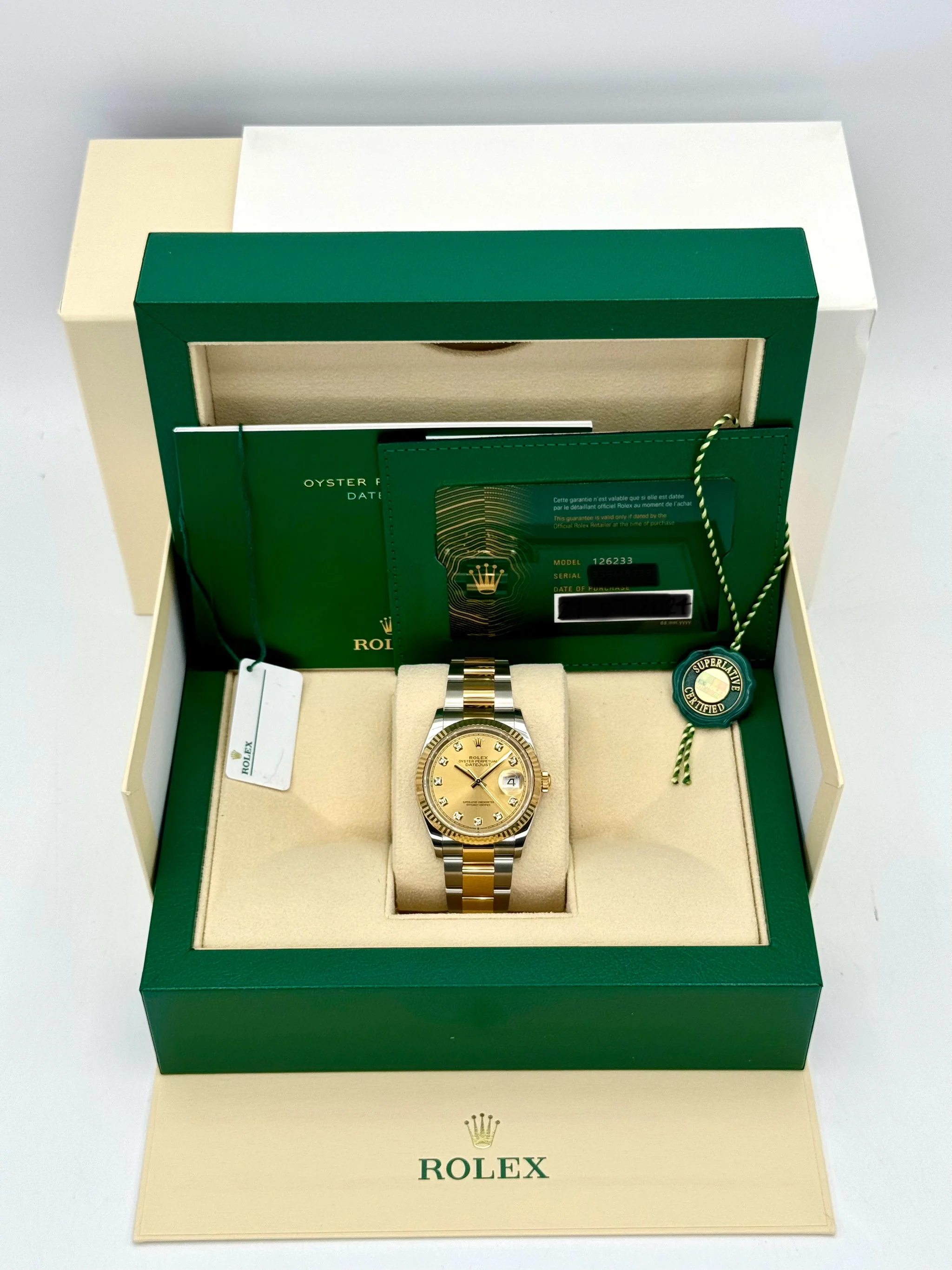 NEW 2024 Rolex Datejust 36mm 126233 Two-Tone Champagne Diamond Dial - Image 10