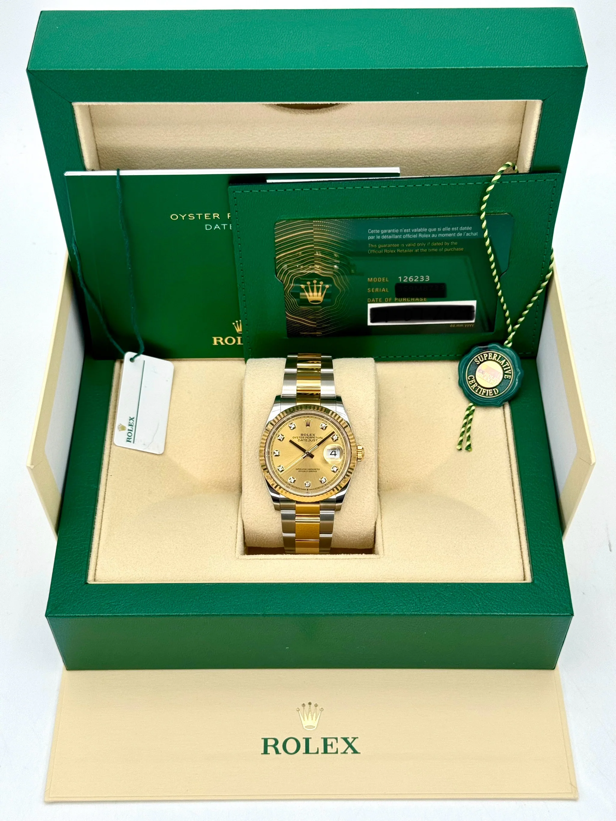 NEW 2024 Rolex Datejust 36mm 126233 Two-Tone Champagne Diamond Dial - Image 9