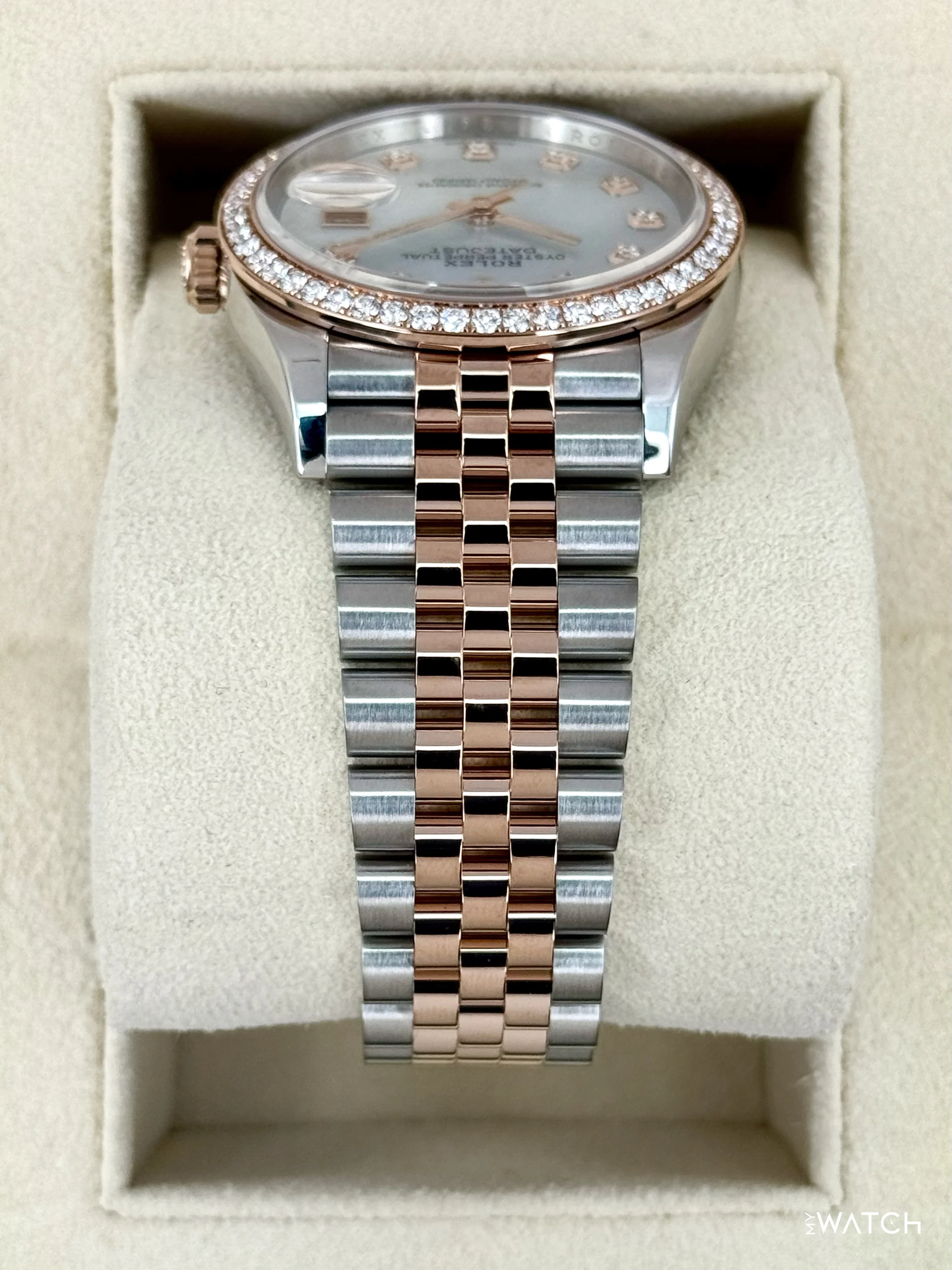 2024 Rolex Datejust 36mm 126281RBR Two-Tone Jubilee MOP Diamond Dial - Image 4