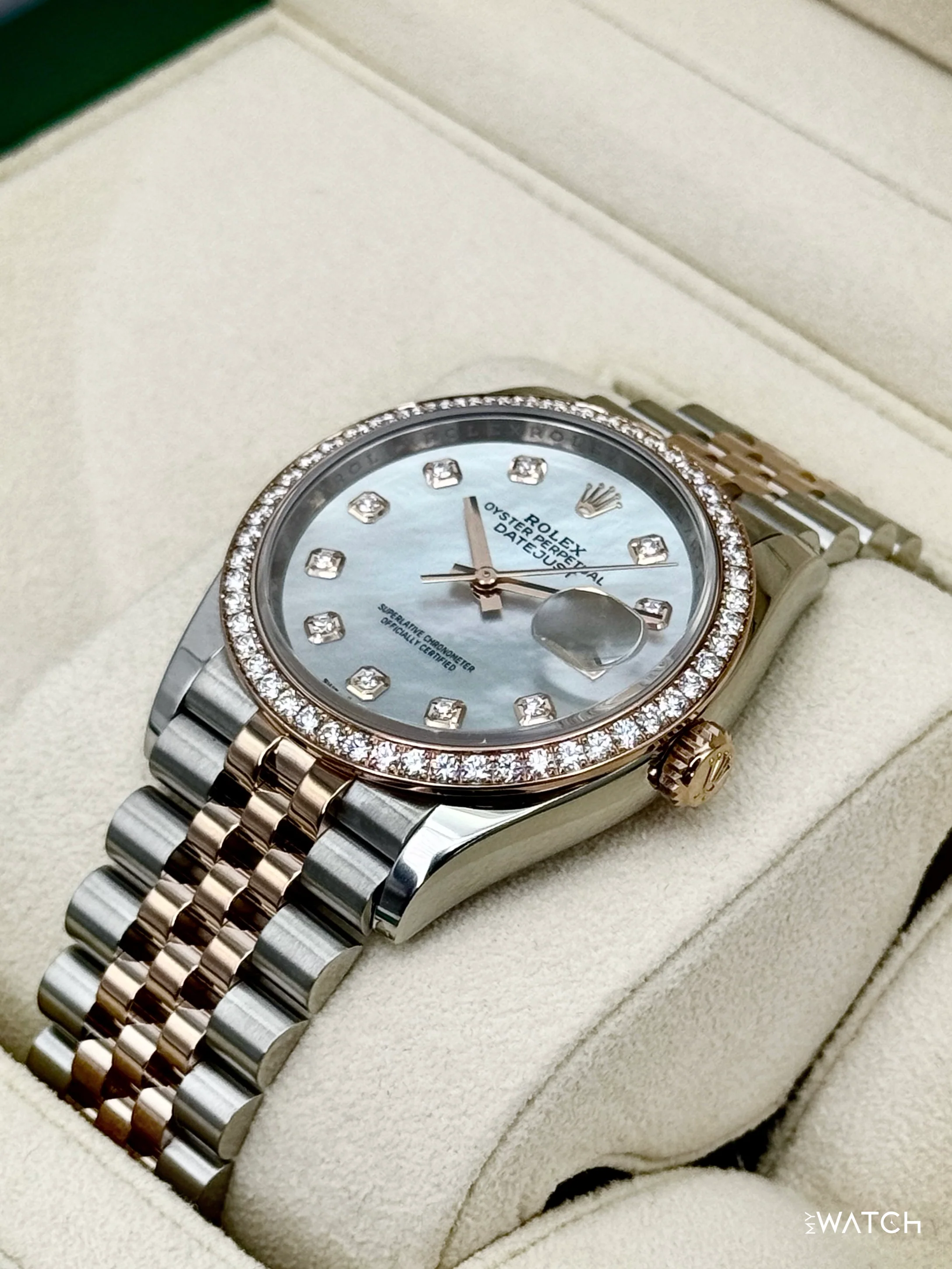 2024 Rolex Datejust 36mm 126281RBR Two-Tone Jubilee MOP Diamond Dial - Image 5