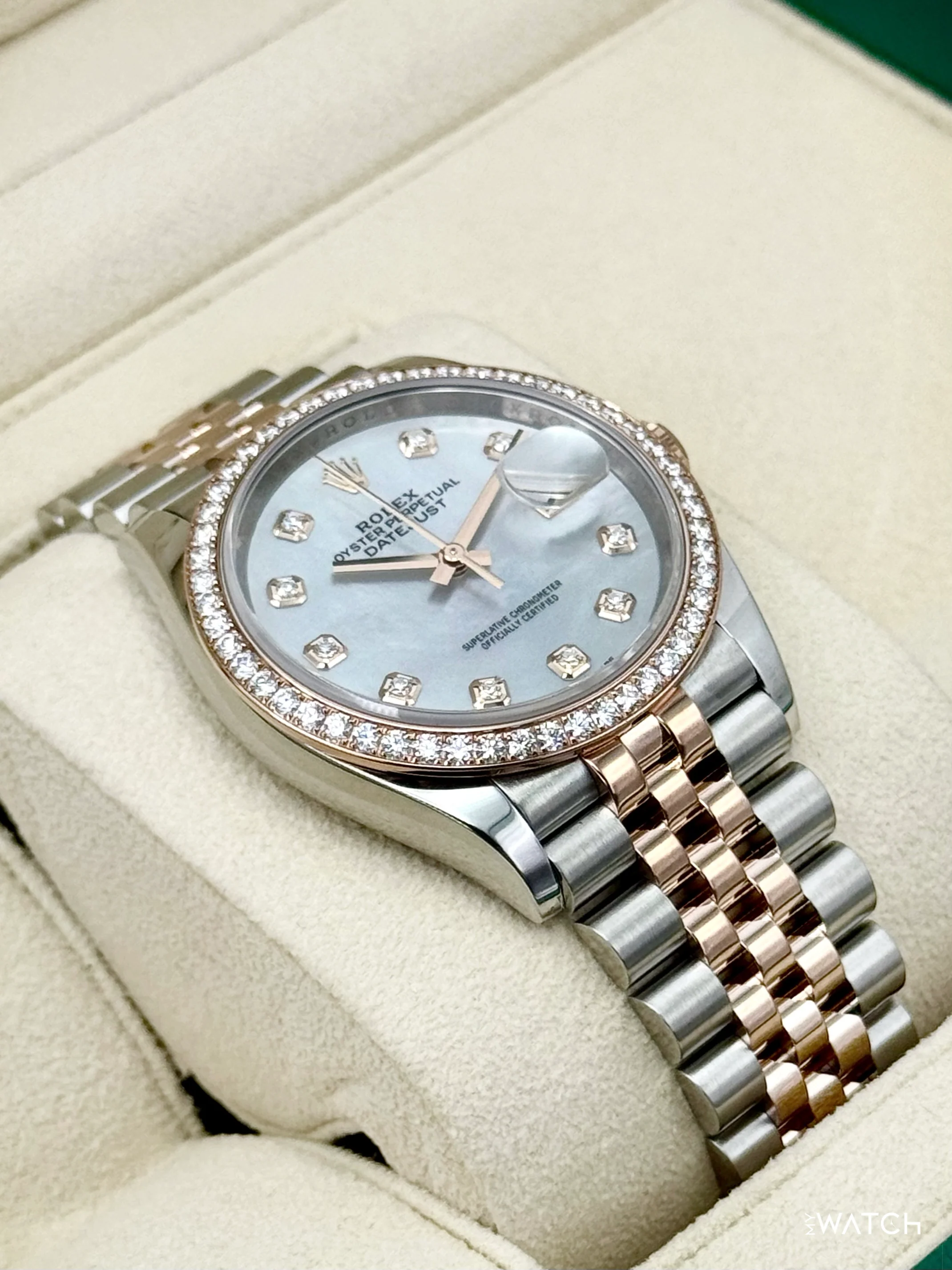 2024 Rolex Datejust 36mm 126281RBR Two-Tone Jubilee MOP Diamond Dial - Image 6