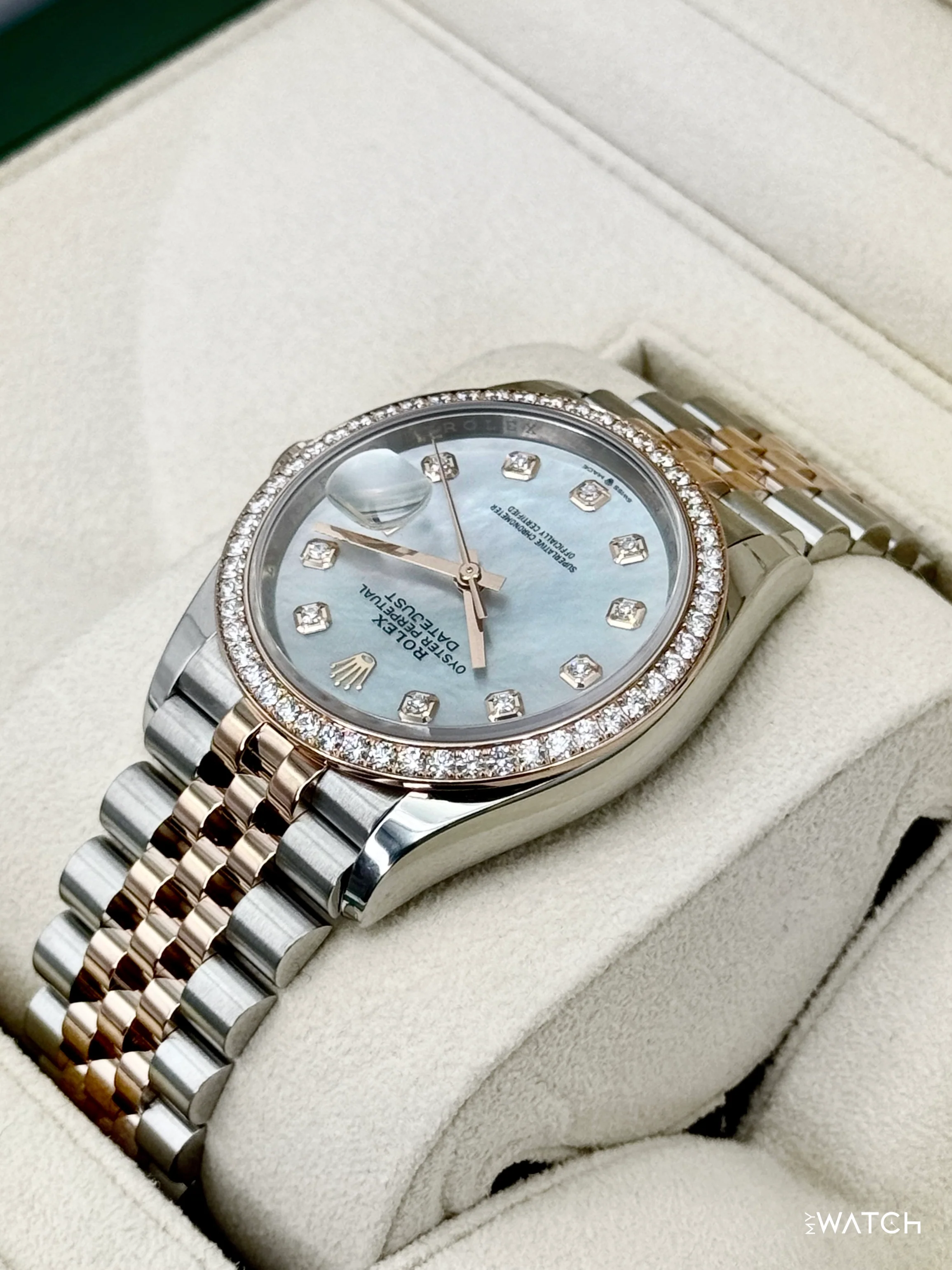 2024 Rolex Datejust 36mm 126281RBR Two-Tone Jubilee MOP Diamond Dial - Image 7