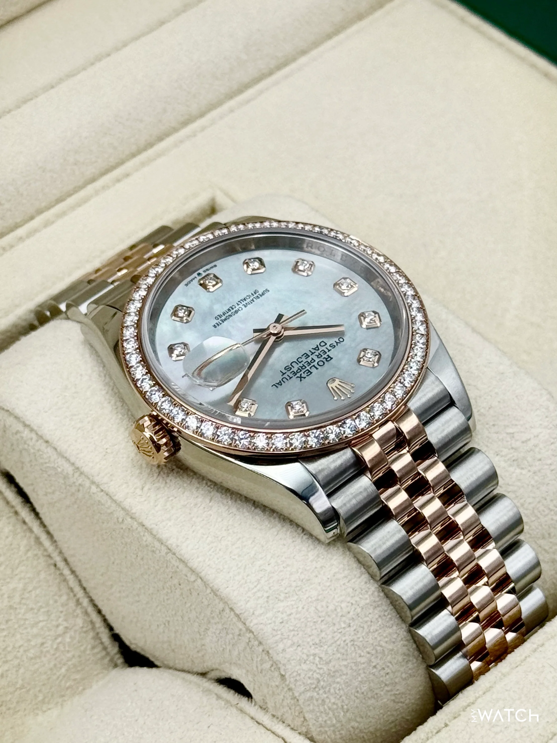 2024 Rolex Datejust 36mm 126281RBR Two-Tone Jubilee MOP Diamond Dial - Image 8