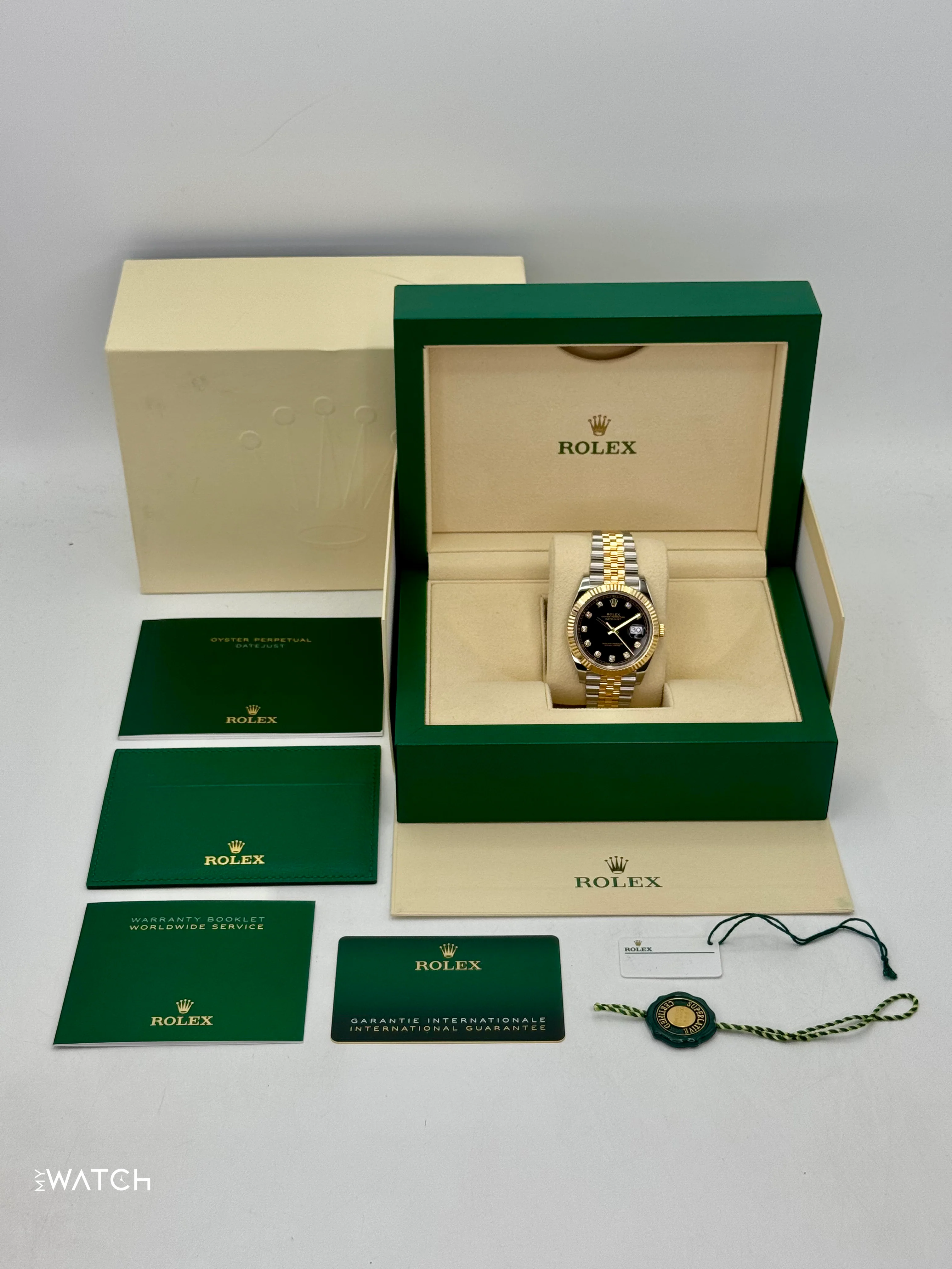 2024 Rolex Datejust 41mm 126333 Two-Tone Jubilee Black Diamond Dial - Image 10