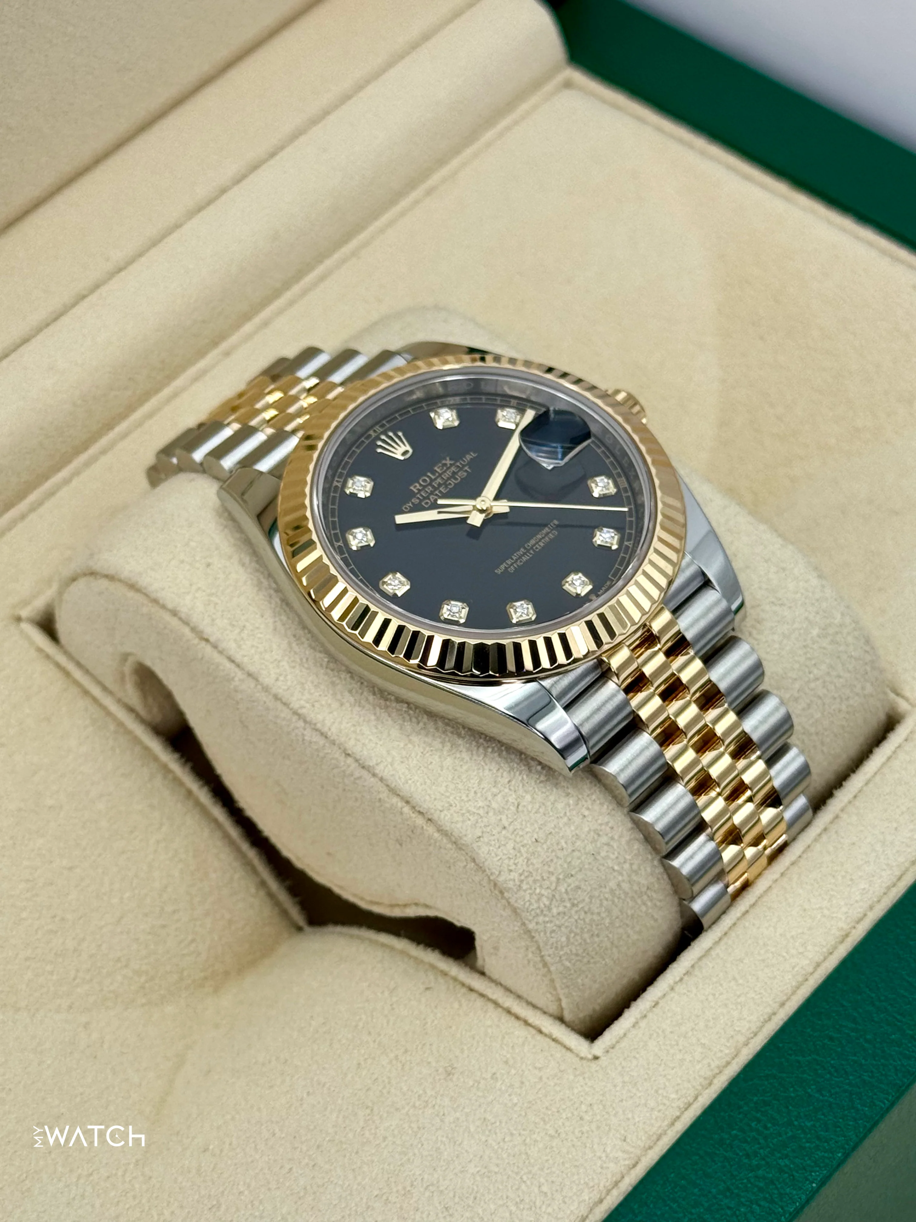 2024 Rolex Datejust 41mm 126333 Two-Tone Jubilee Black Diamond Dial - Image 6