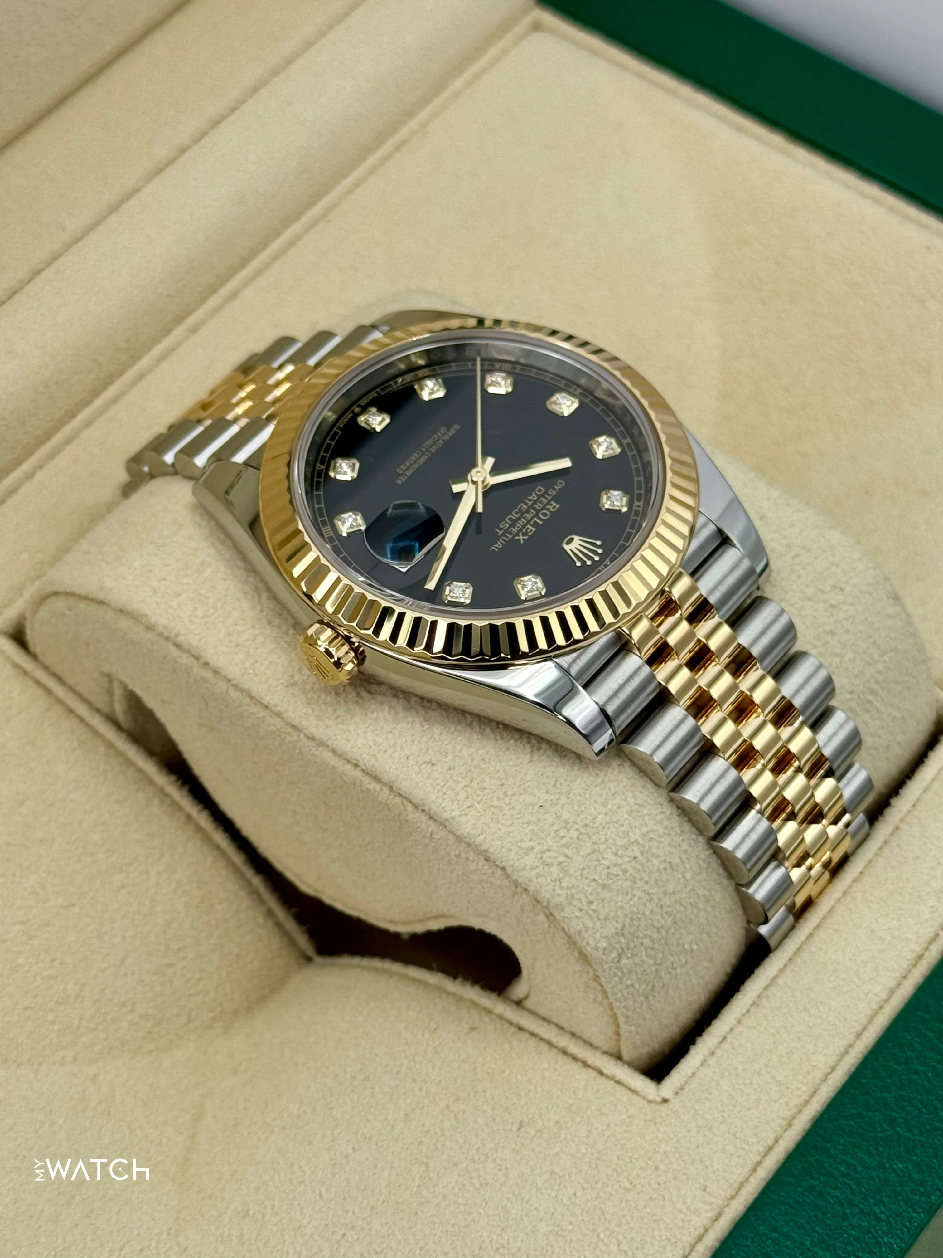 2024 Rolex Datejust 41mm 126333 Two-Tone Jubilee Black Diamond Dial - Image 8