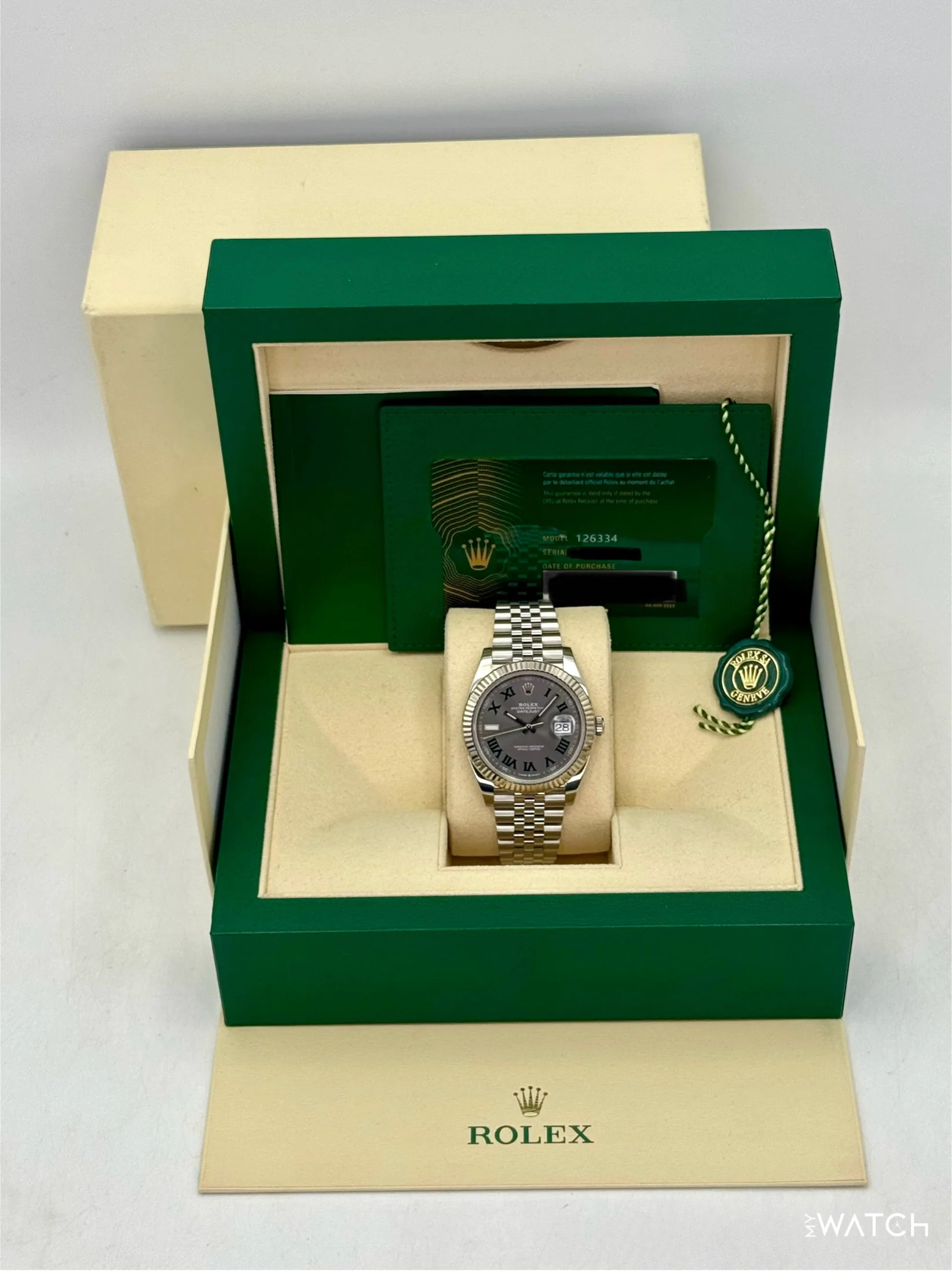 2024 Rolex Datejust 41mm 126334 Jubilee Wimbledon Dial - Image 9