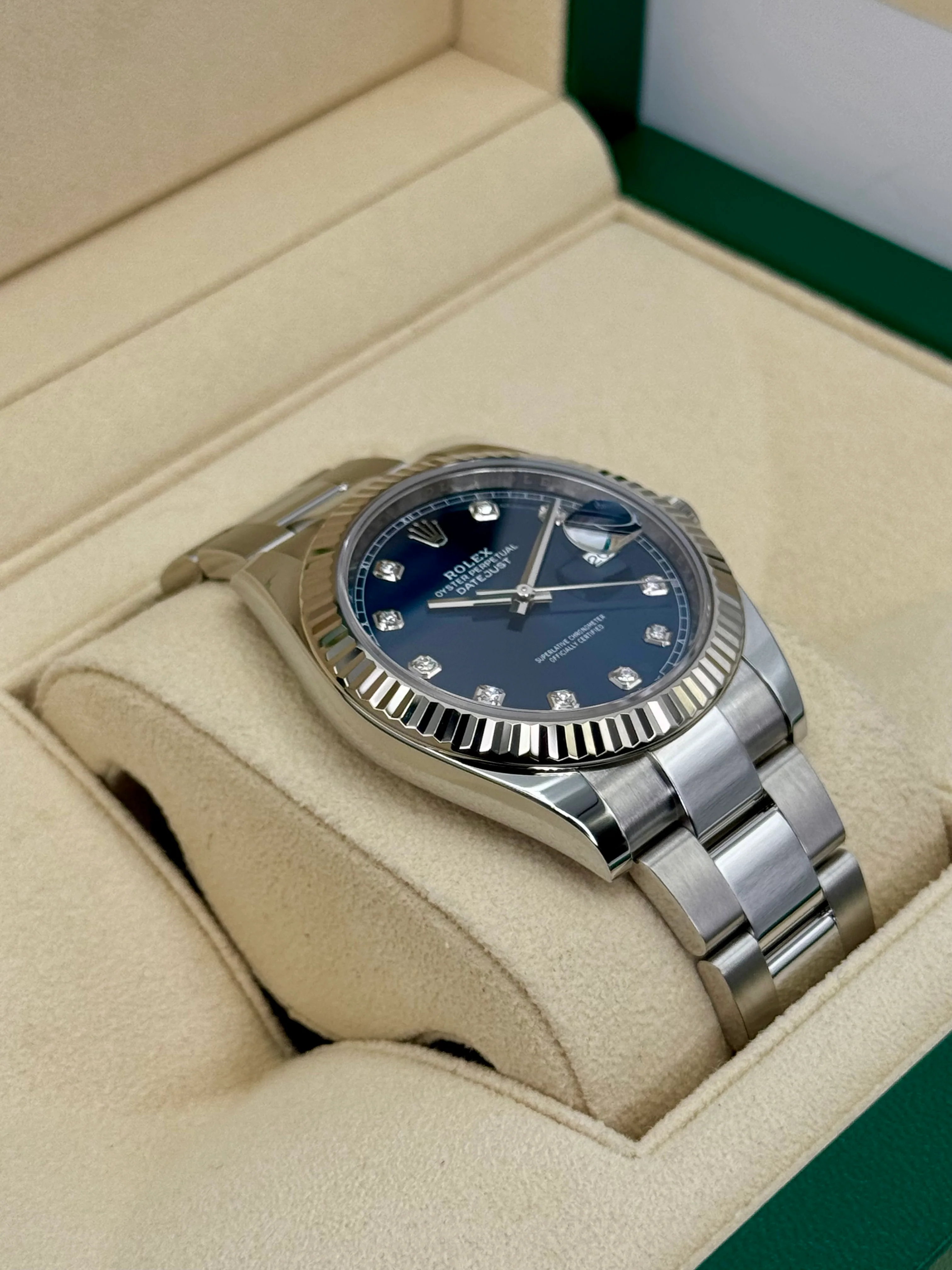 2024 Rolex Datejust 41mm 126334 Stainless Steel Oyster Blue Diamond Dial - Image 6