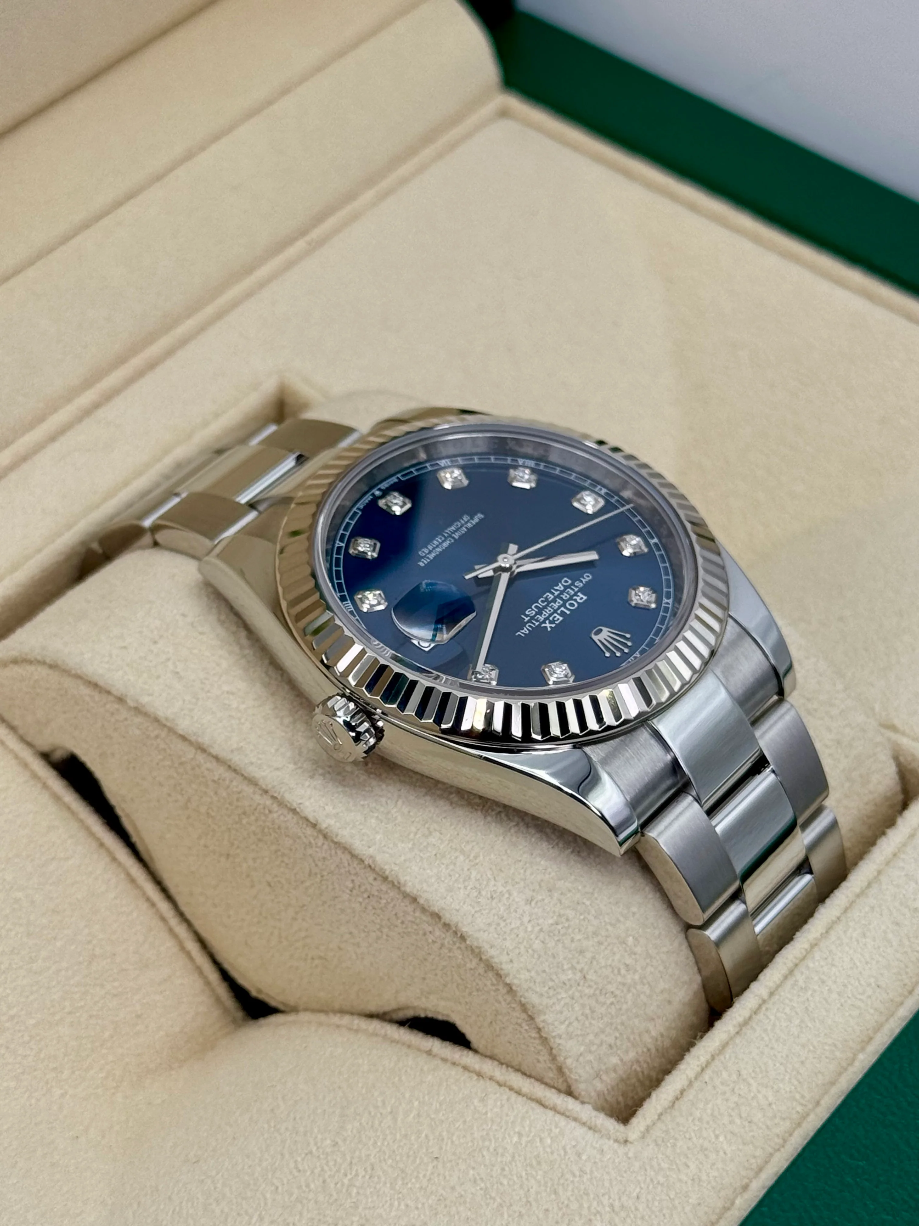 2024 Rolex Datejust 41mm 126334 Stainless Steel Oyster Blue Diamond Dial - Image 8