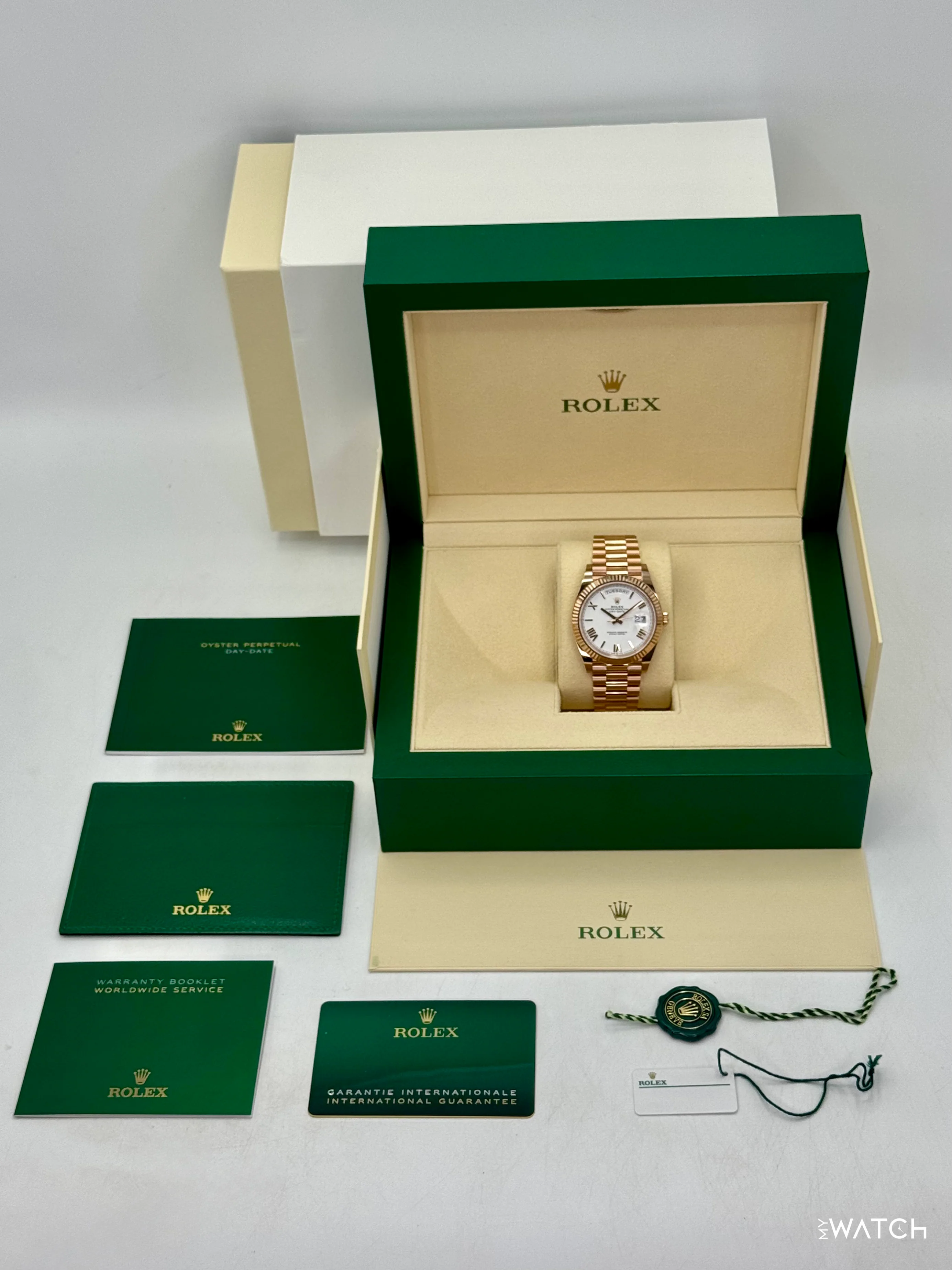 2024 Rolex Day-Date 228235 Presidential Rose Gold White Dial - Image 10