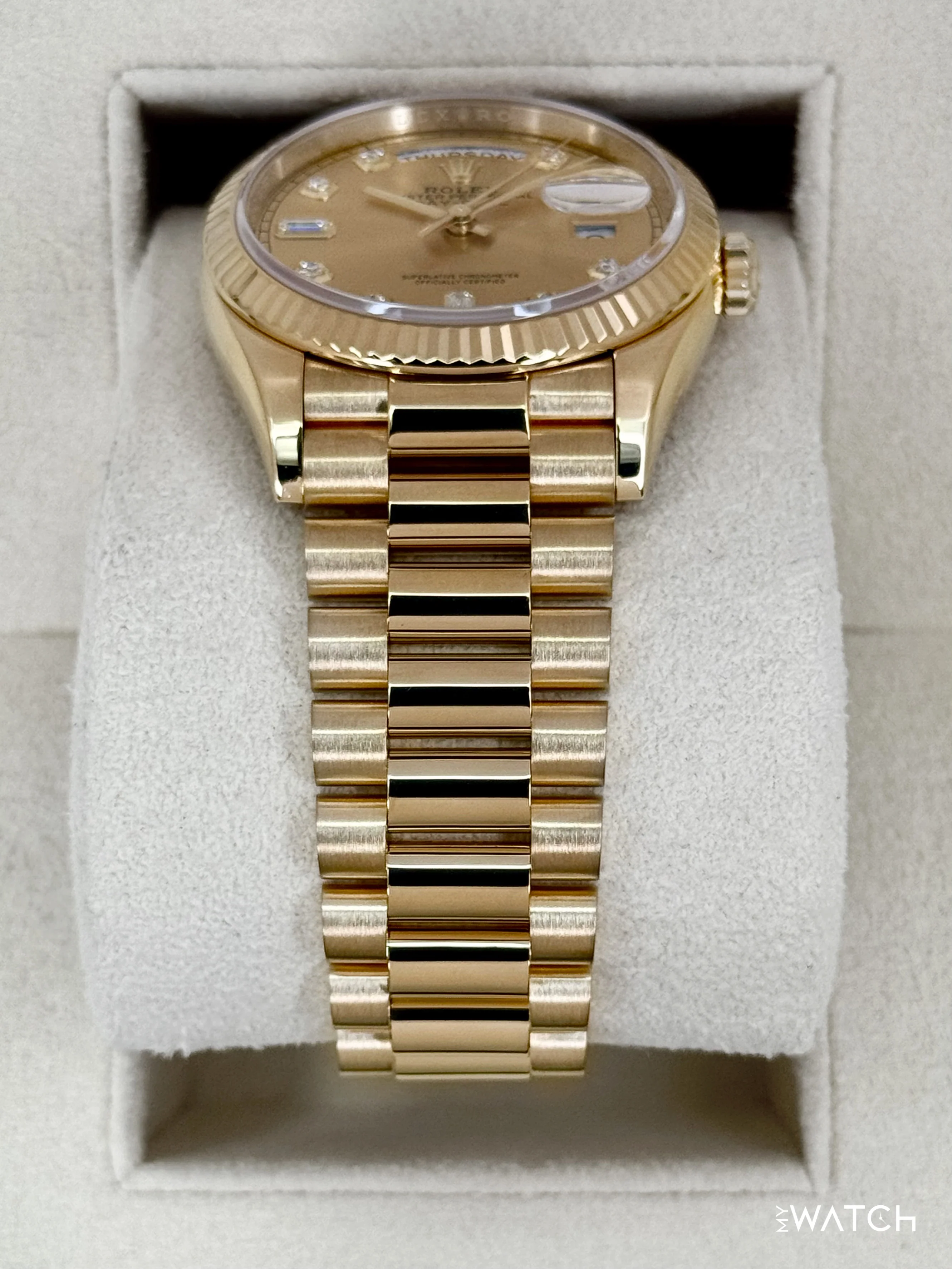 2024 Rolex Day-Date 36mm 128238 Presidential Champagne Diamond Dial - Image 3
