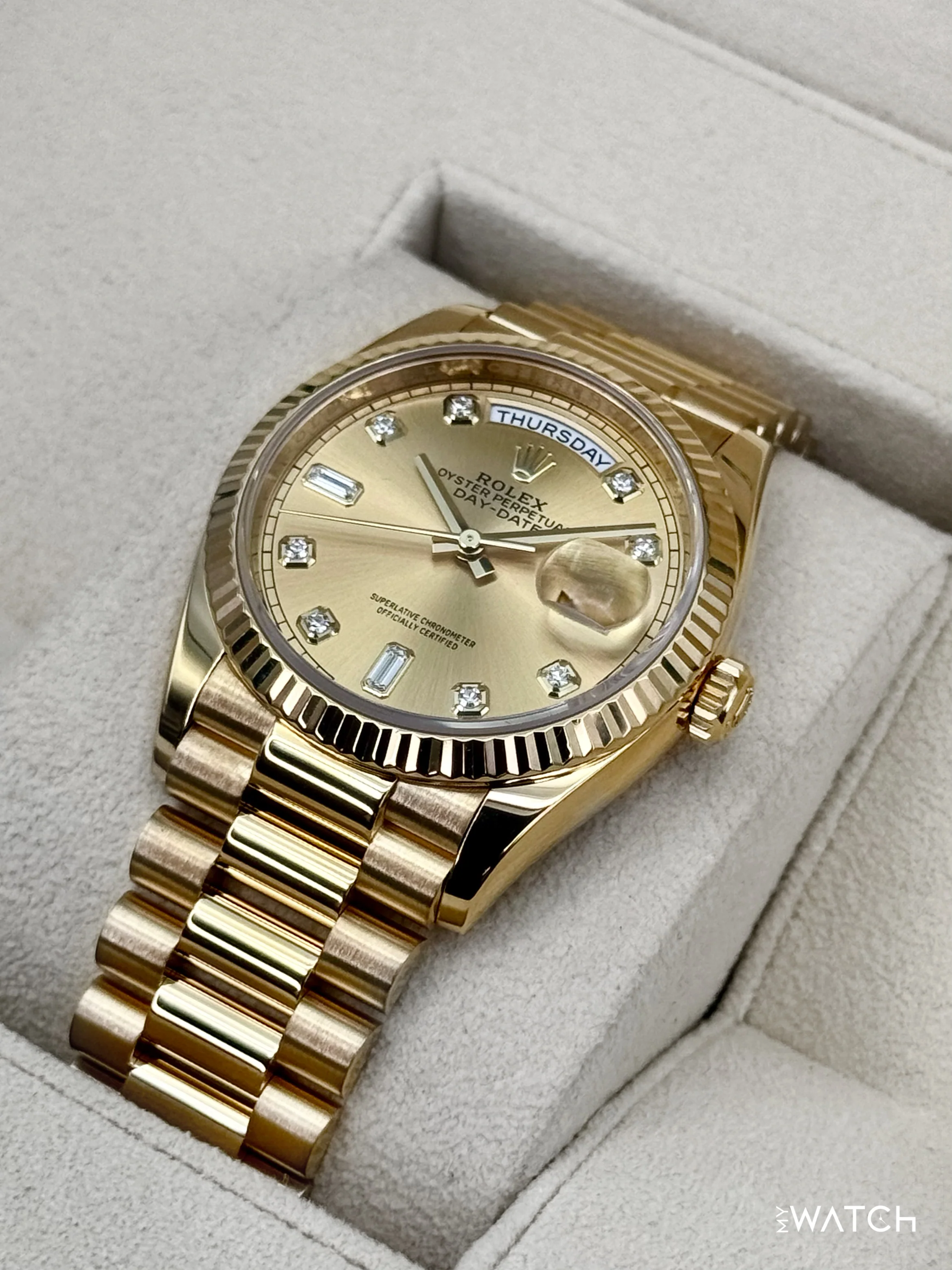 2024 Rolex Day-Date 36mm 128238 Presidential Champagne Diamond Dial - Image 5
