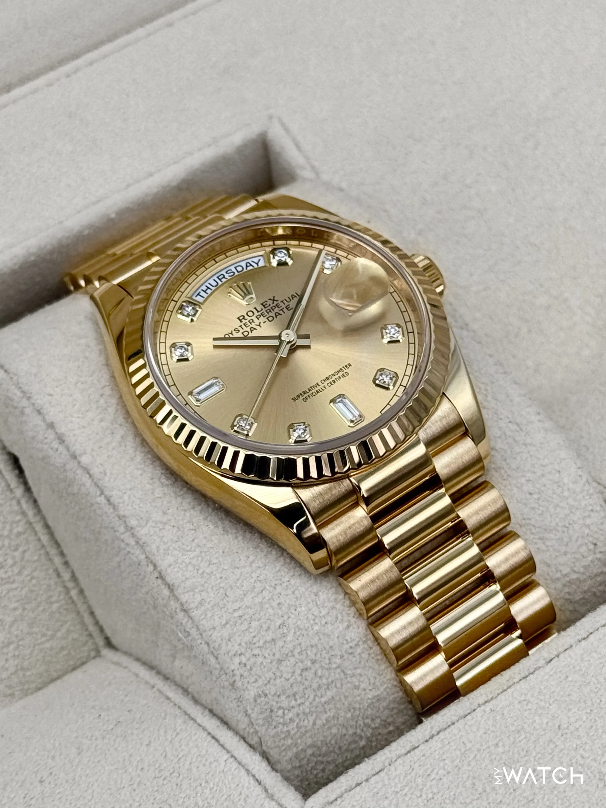 2024 Rolex Day-Date 36mm 128238 Presidential Champagne Diamond Dial - Image 6
