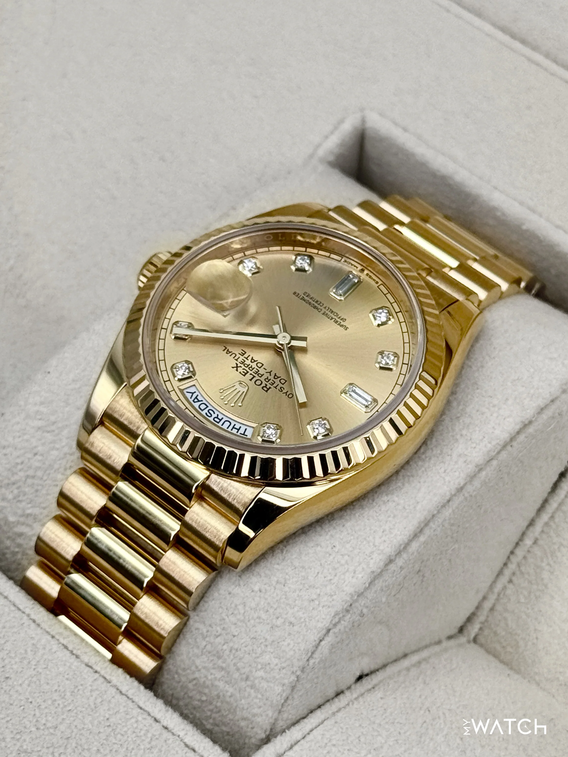 2024 Rolex Day-Date 36mm 128238 Presidential Champagne Diamond Dial - Image 7