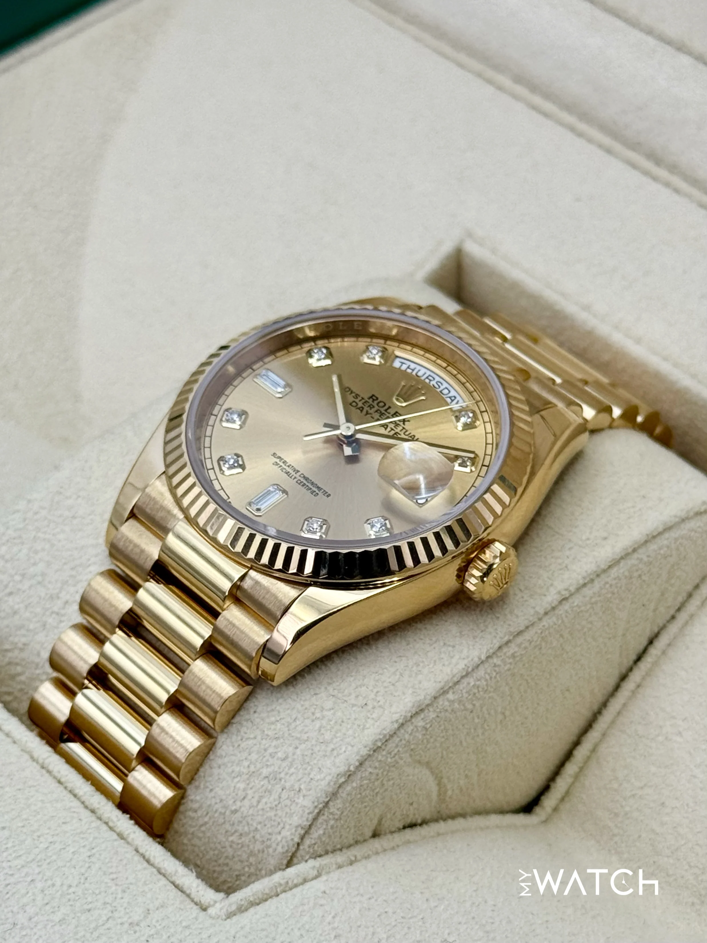 2024 Rolex Day-Date 36mm 128238 Presidential Champagne Diamond Dial - Image 5