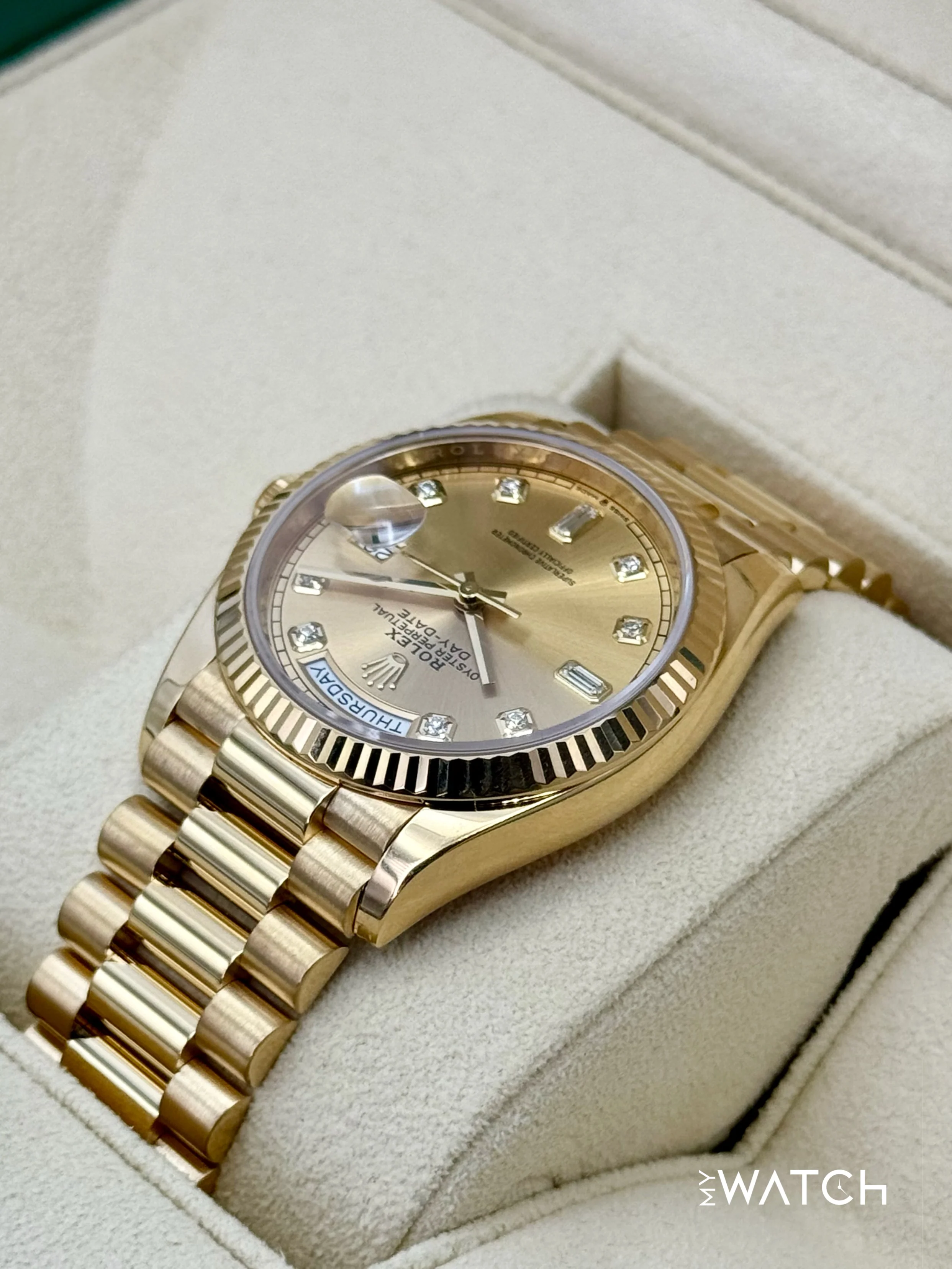 2024 Rolex Day-Date 36mm 128238 Presidential Champagne Diamond Dial - Image 7
