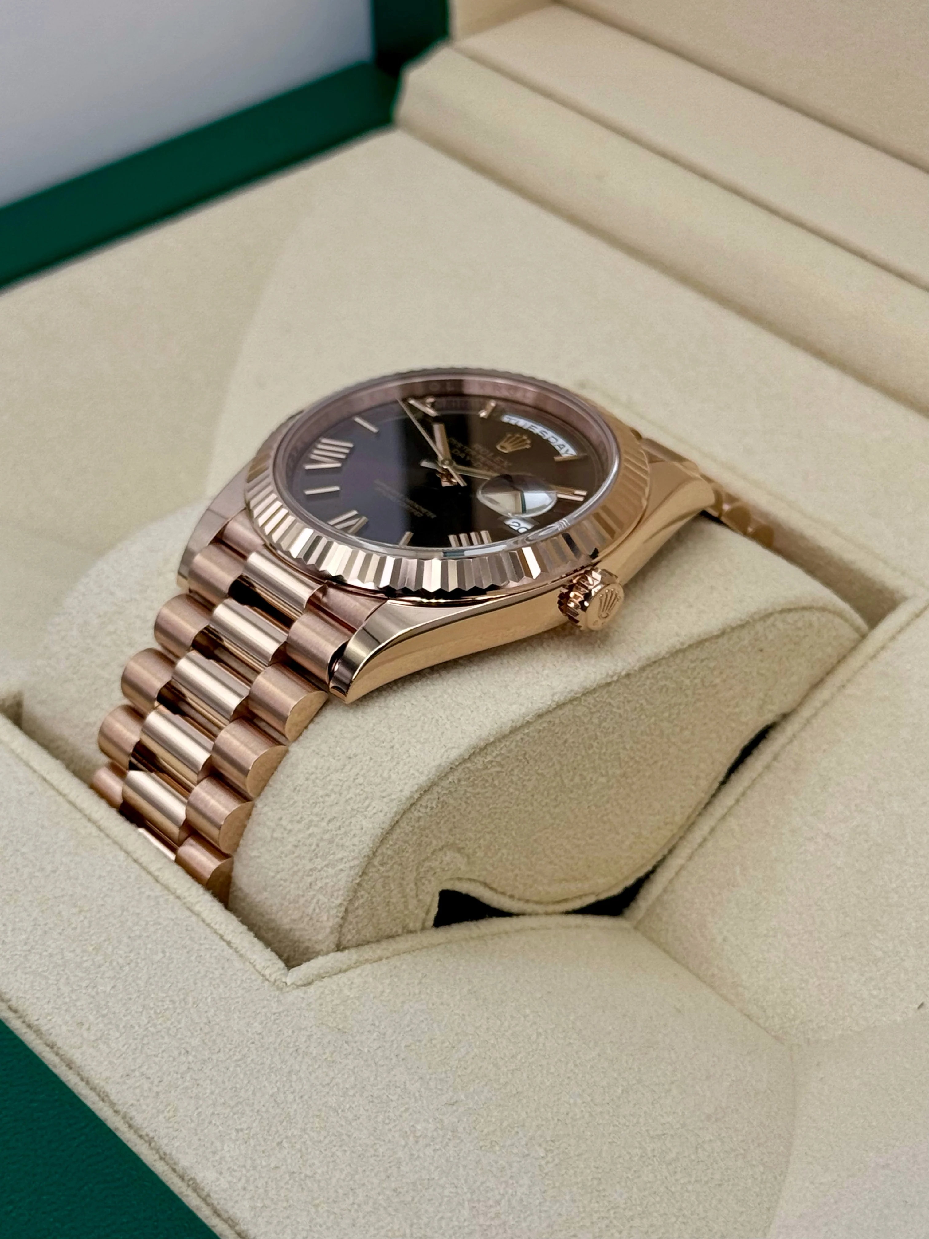 2024 Rolex Day-Date 40mm 228235 Rose Gold Chocolate Dial - Image 5