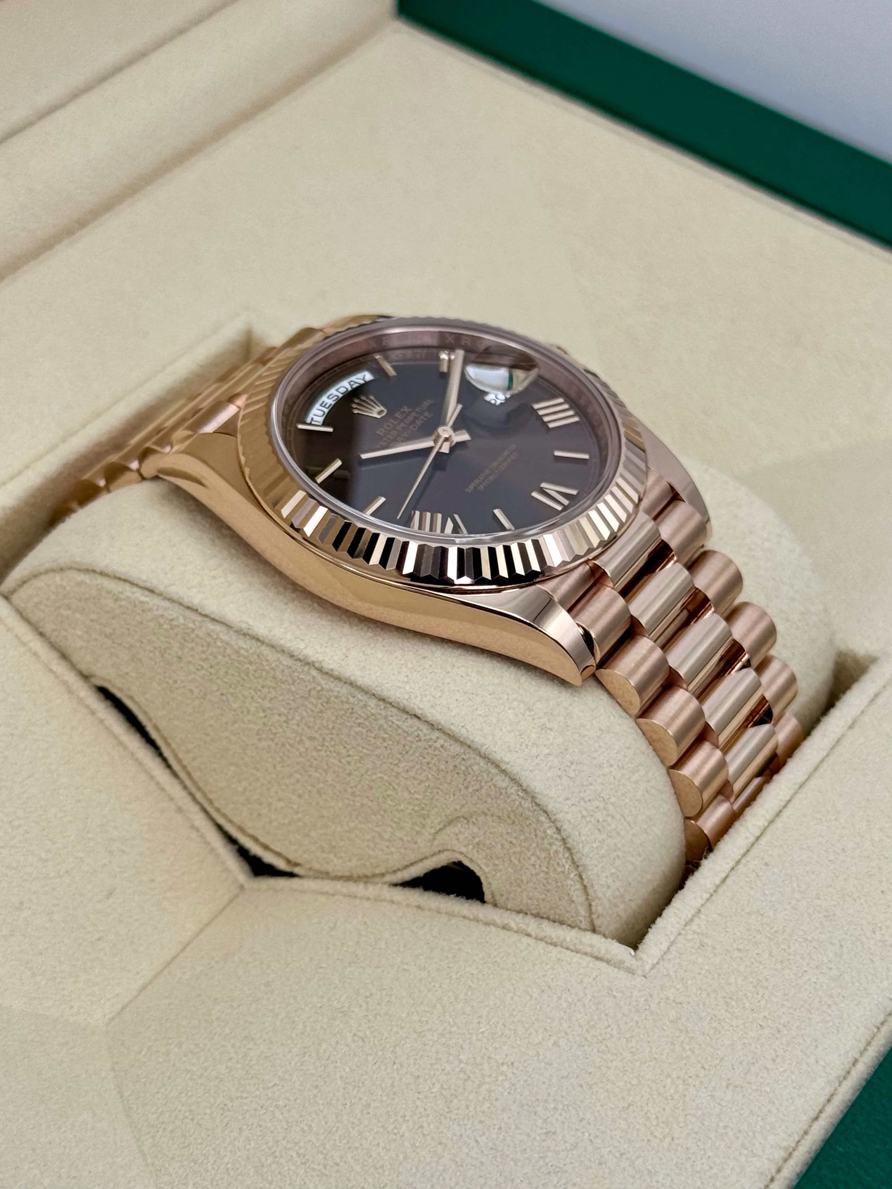 2024 Rolex Day-Date 40mm 228235 Rose Gold Chocolate Dial - Image 6