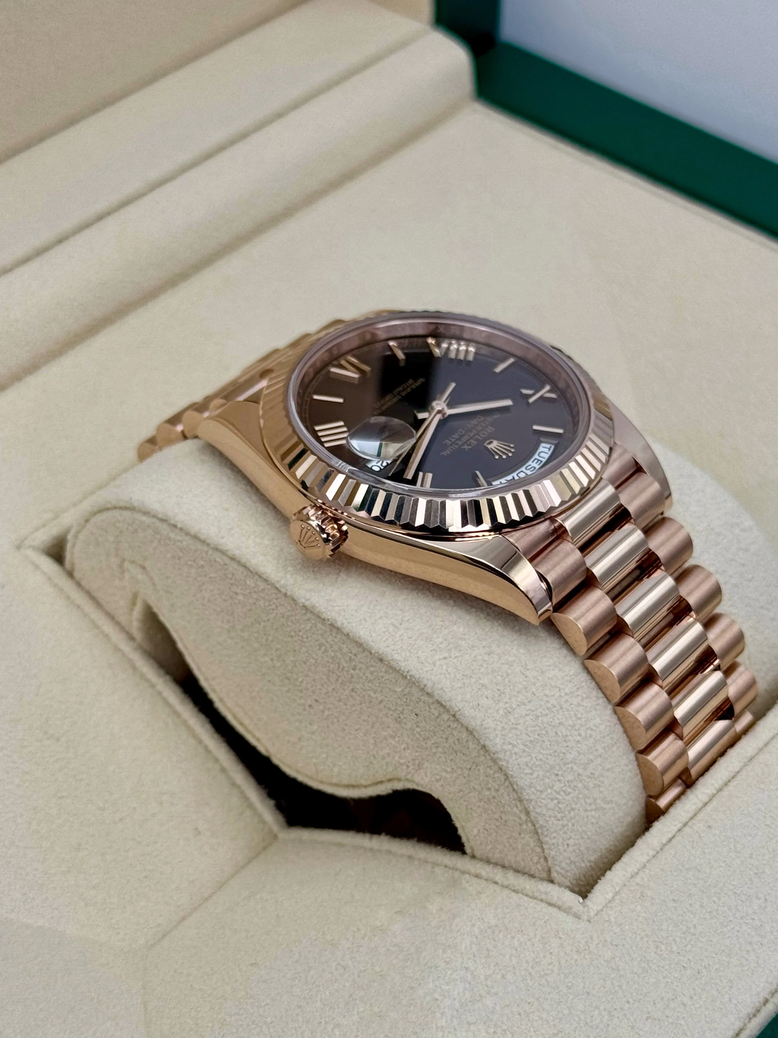 2024 Rolex Day-Date 40mm 228235 Rose Gold Chocolate Dial - Image 8
