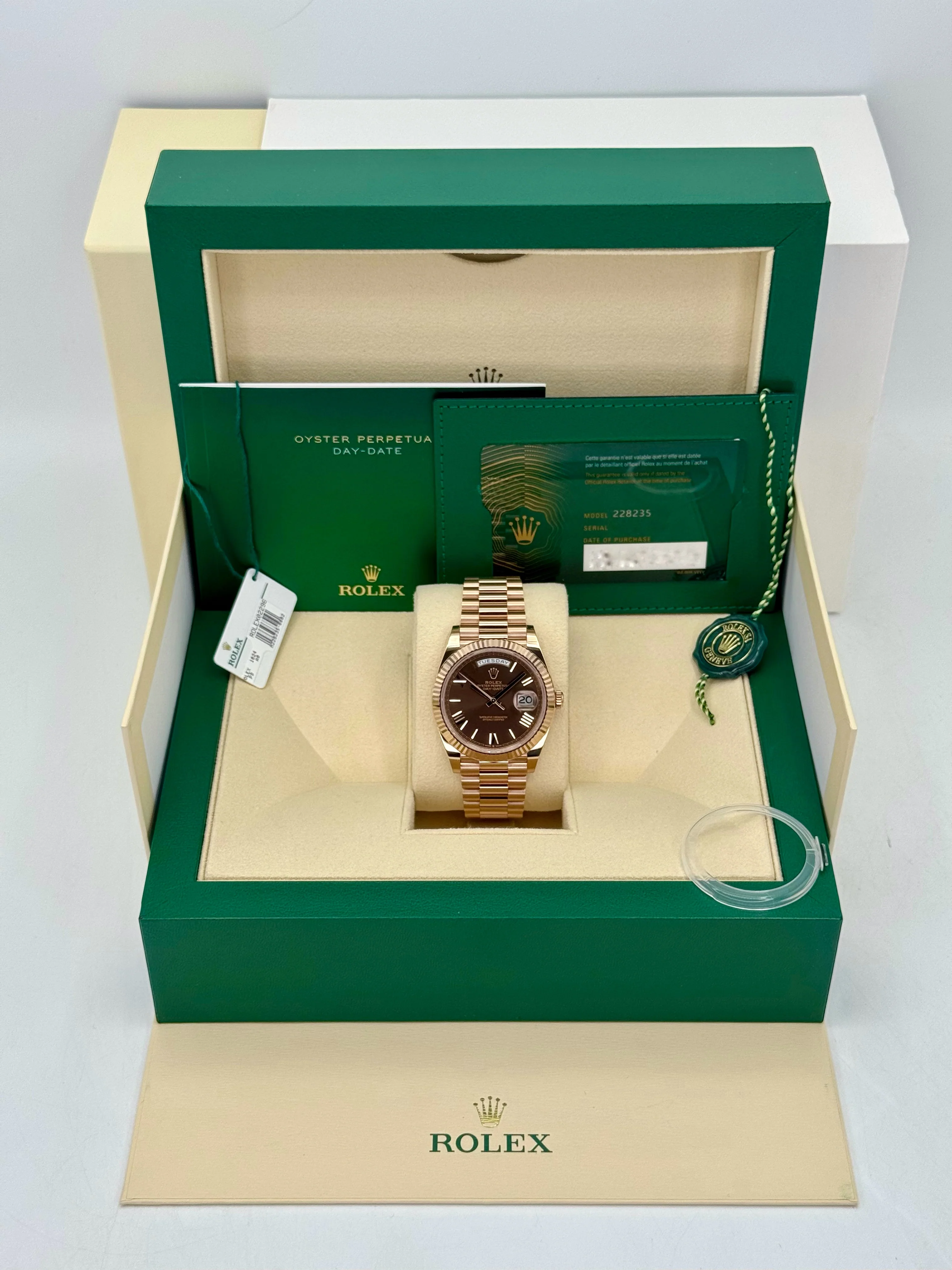2024 Rolex Day-Date 40mm 228235 Rose Gold Chocolate Dial - Image 9