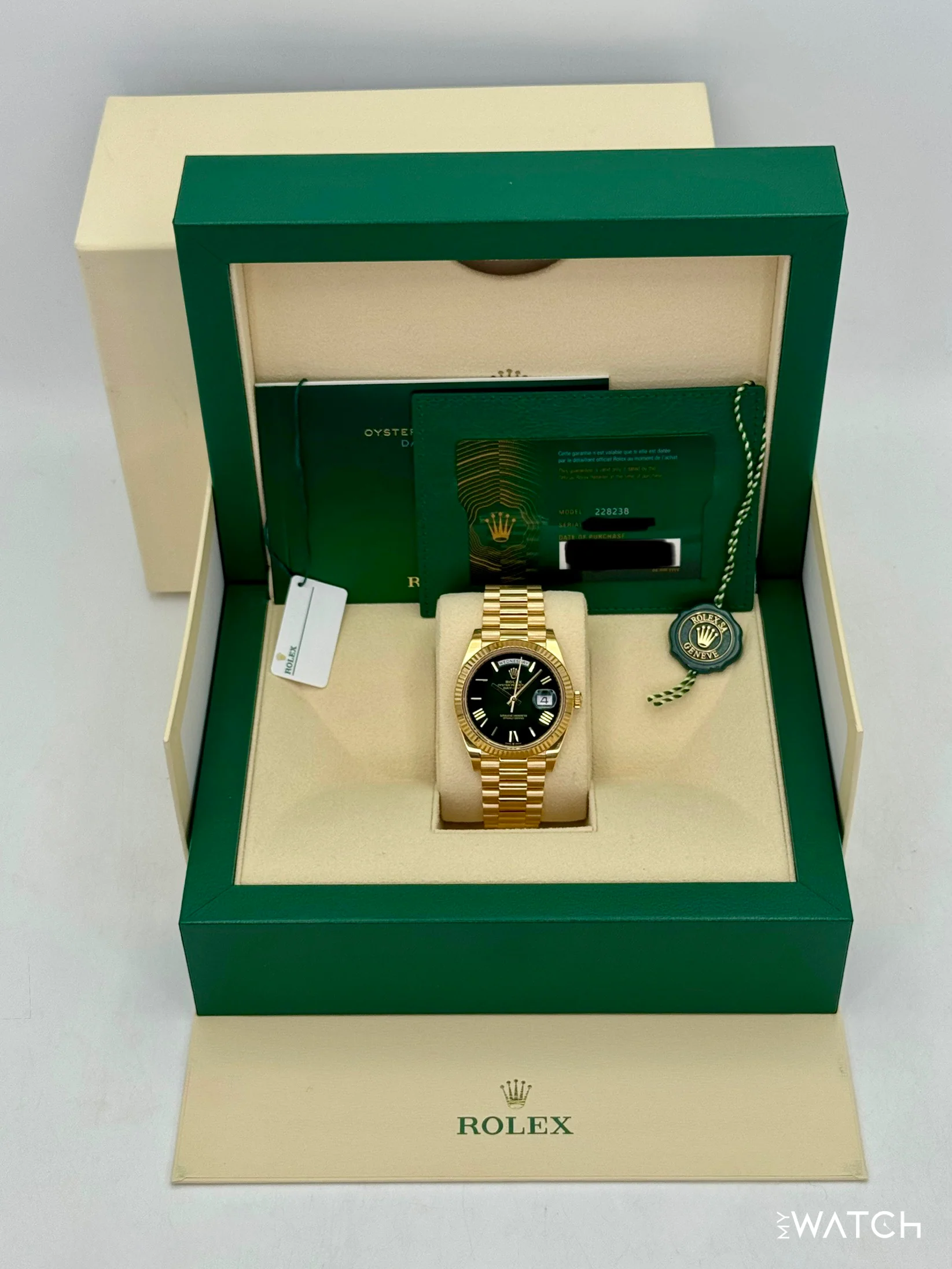 2024 Rolex Day-Date 40mm 228238 Presidential Green Ombre Dial - Image 10