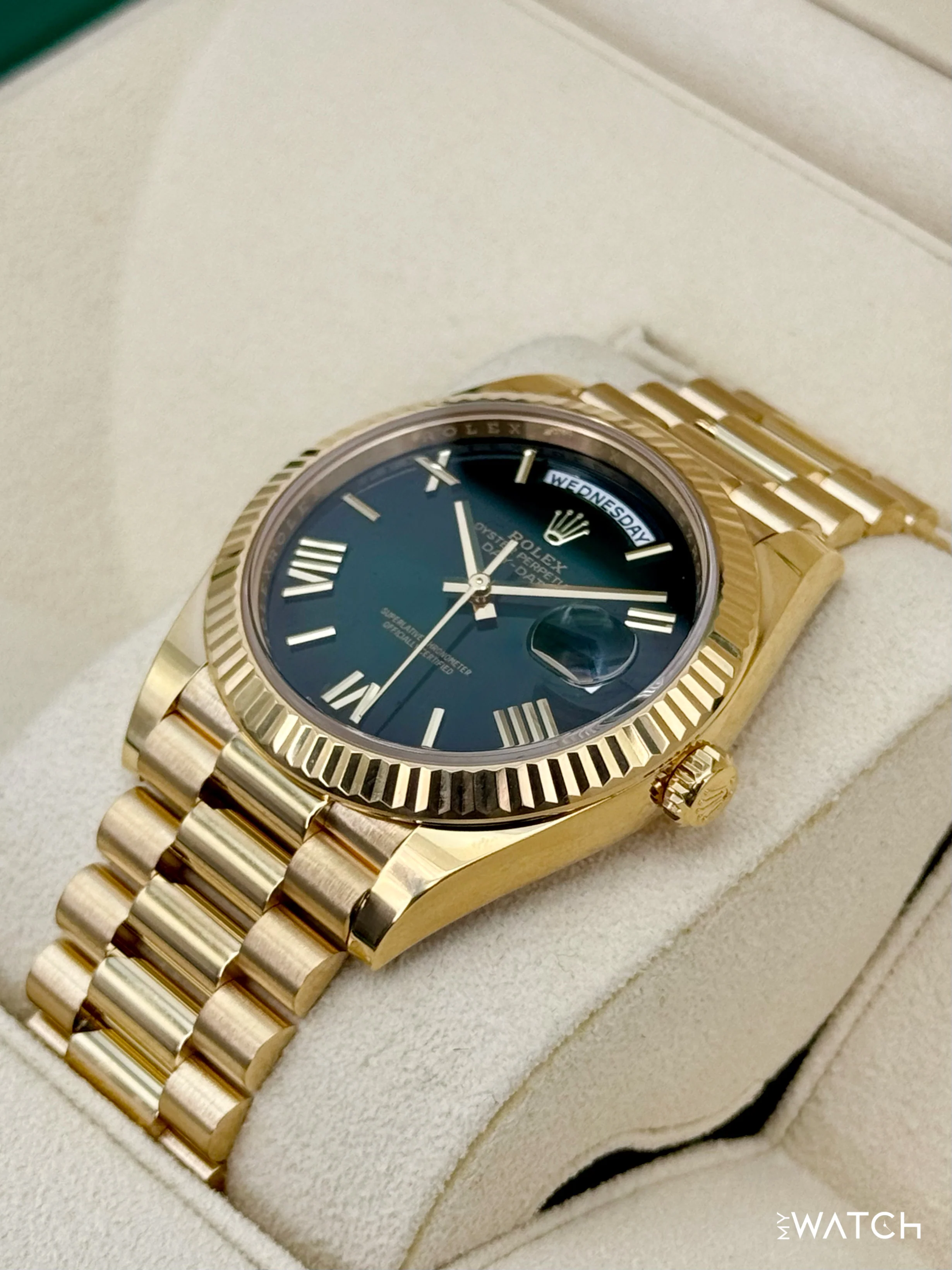 2024 Rolex Day-Date 40mm 228238 Presidential Green Ombre Dial - Image 5