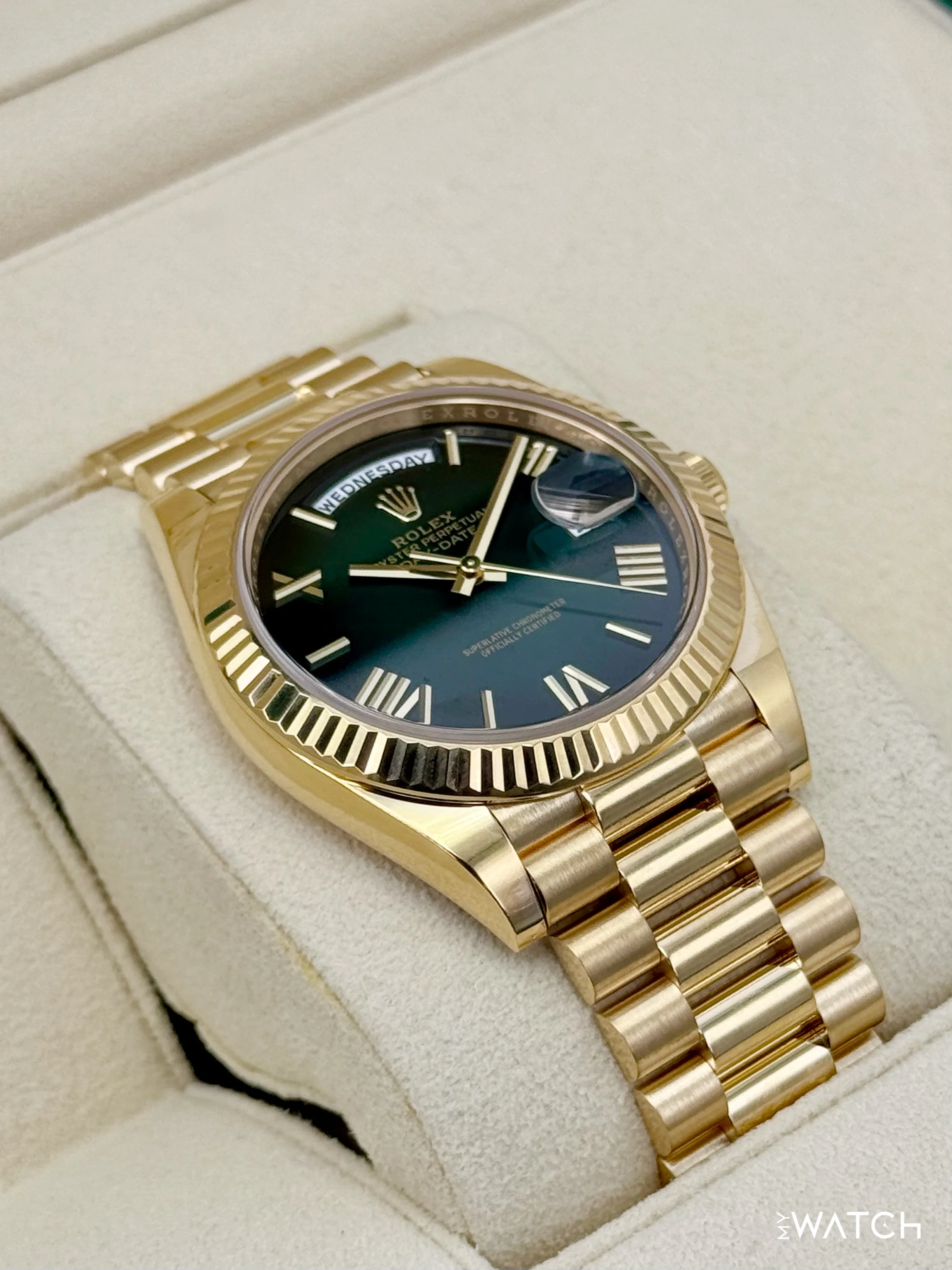 2024 Rolex Day-Date 40mm 228238 Presidential Green Ombre Dial - Image 6