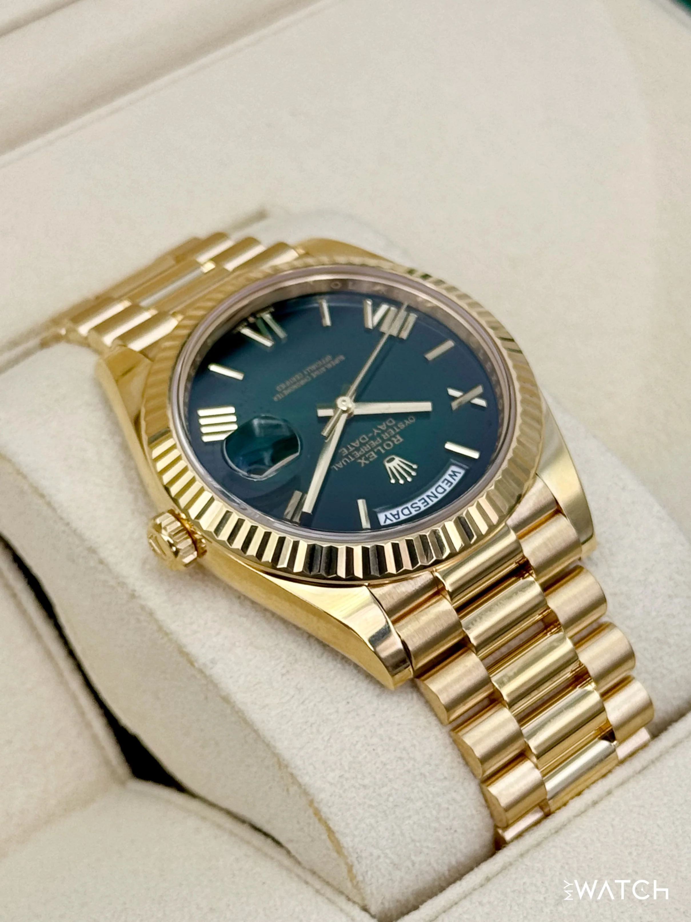 2024 Rolex Day-Date 40mm 228238 Presidential Green Ombre Dial - Image 8